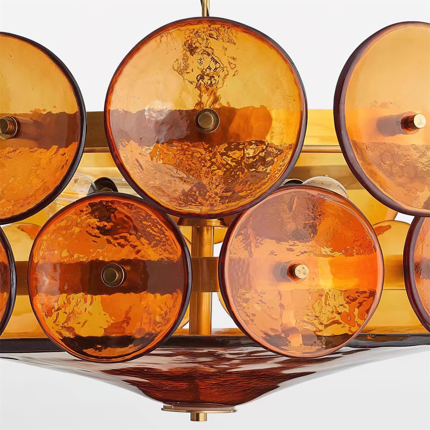 Ventilo Lustre Moderne en Verre Ambre - Neutralighting