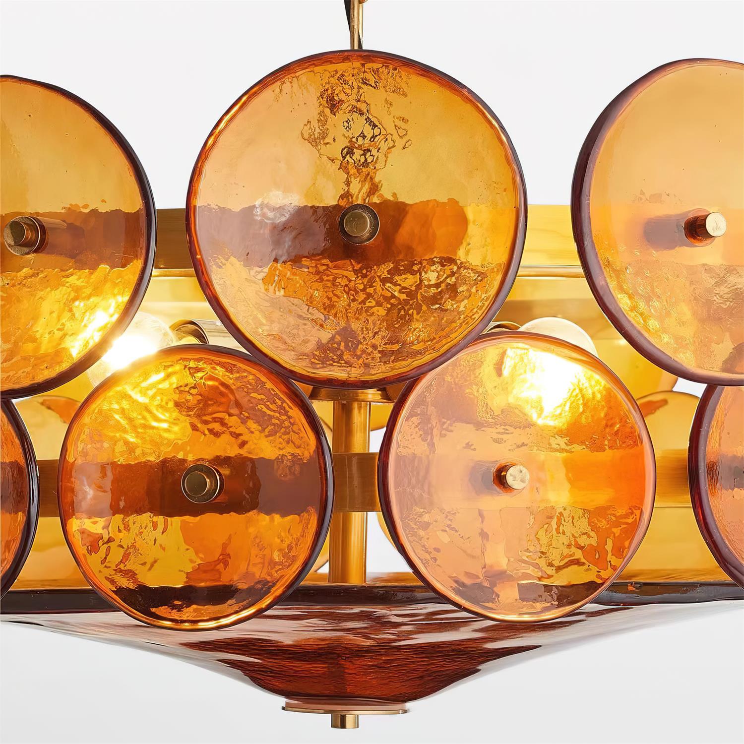 Ventilo Lustre Moderne en Verre Ambre - Neutralighting