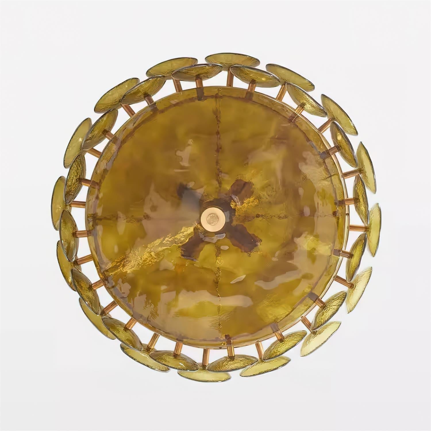 Ventilo Lustre Moderne en Verre Ambre - Neutralighting