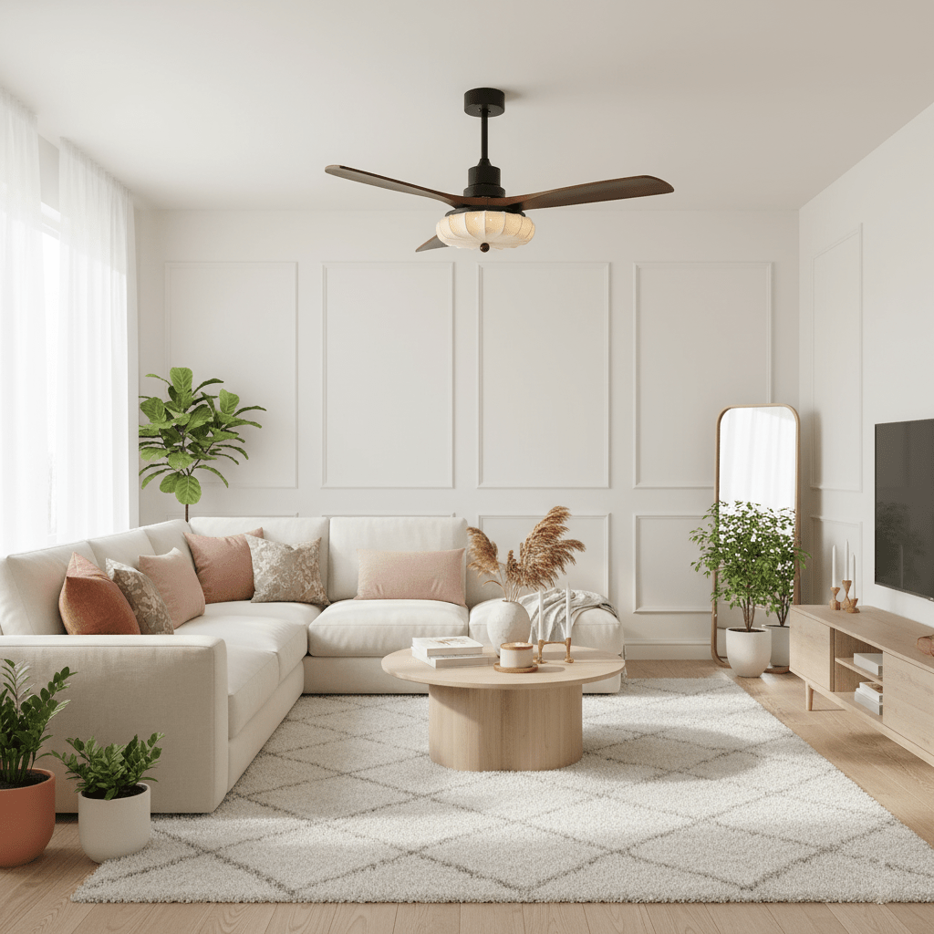 Lotus Bloom Ceiling Fan Light-Neutral Decor
