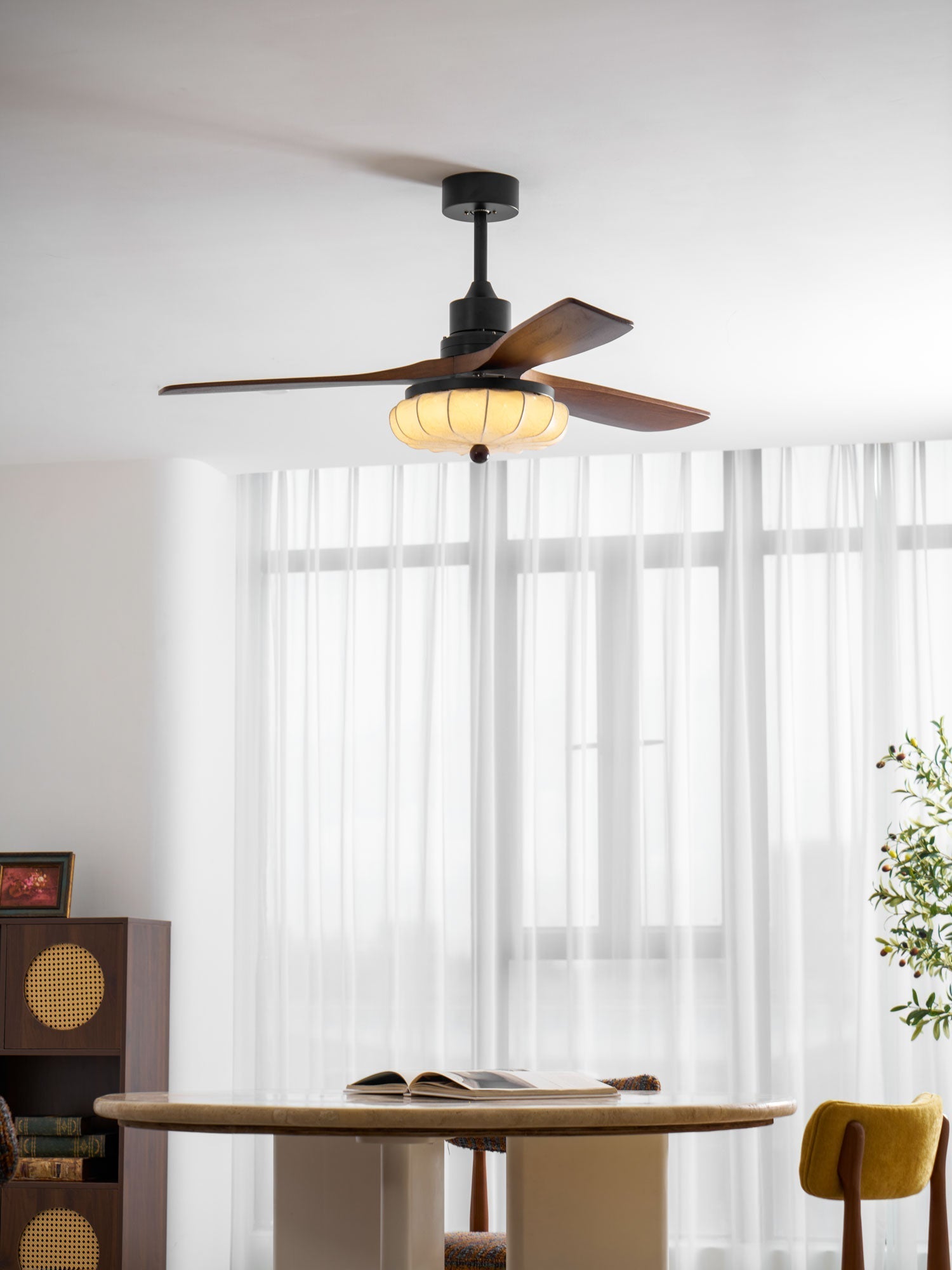 Lotus Bloom Ceiling Fan Light-Neutral Decor