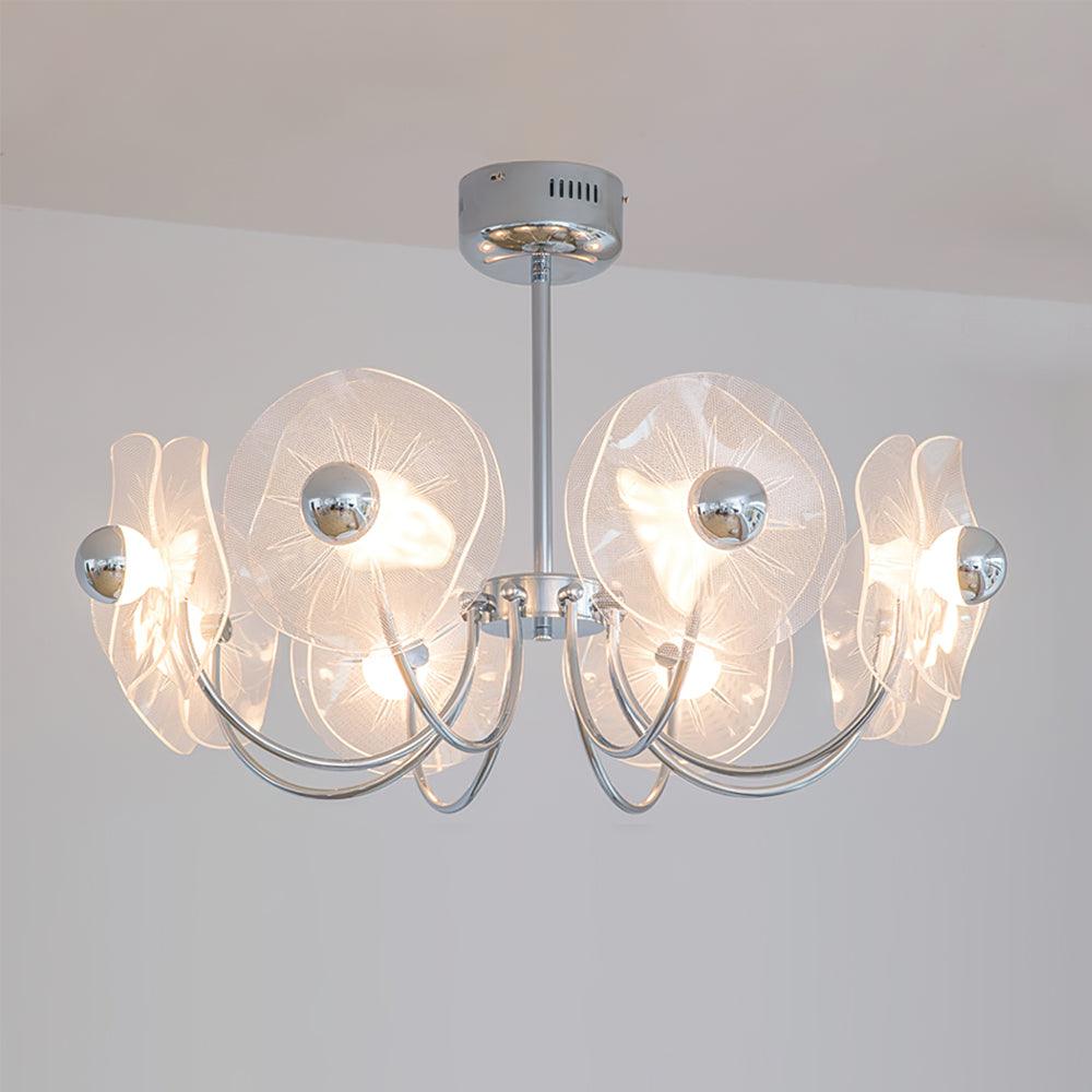 Lotus Lustre Chandelier Verre Courbé Élégant Moderne - Neutralighting