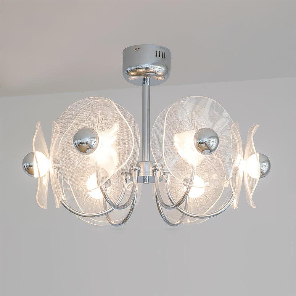 Lotus Lustre Chandelier Verre Courbé Élégant Moderne - Neutralighting