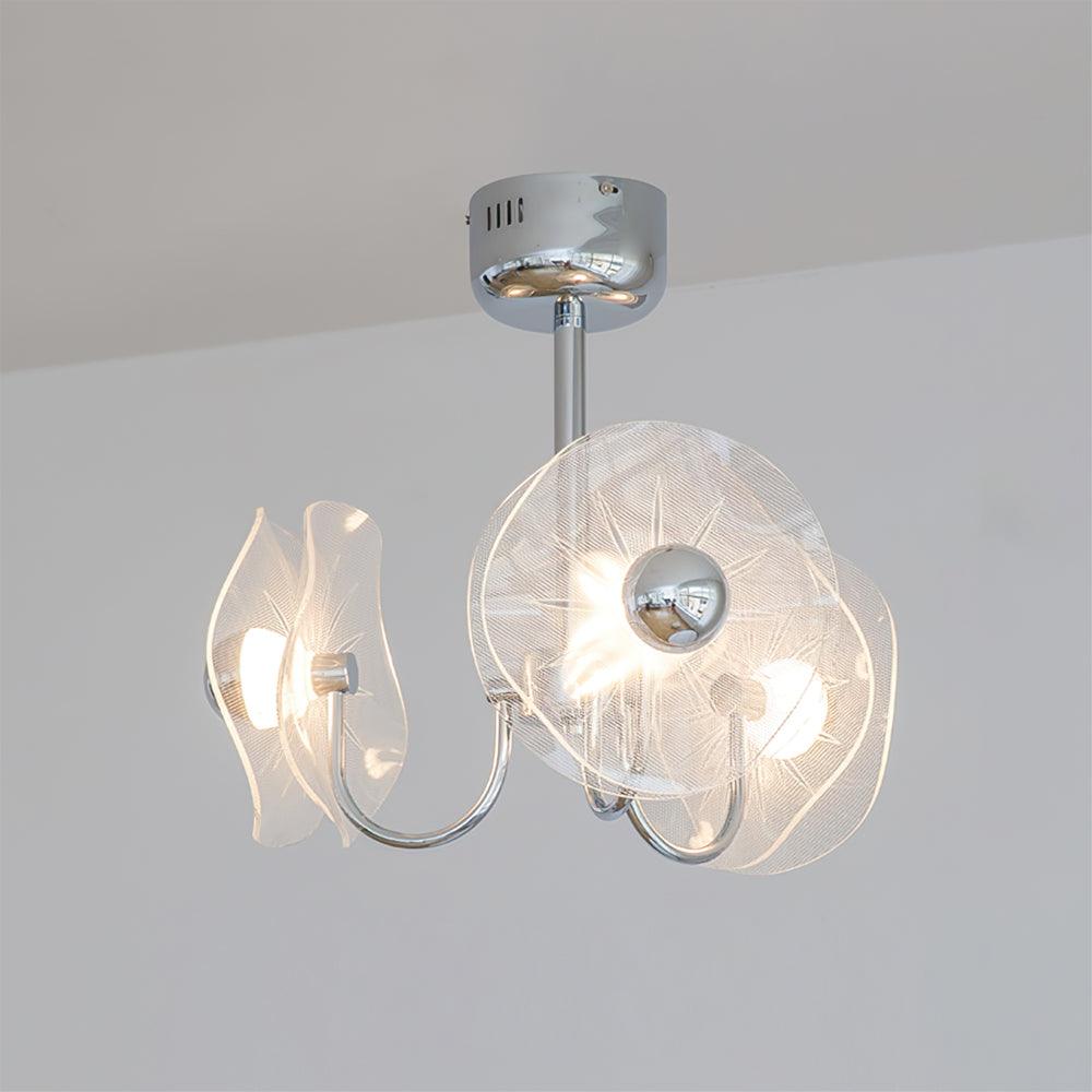 Lotus Lustre Chandelier Verre Courbé Élégant Moderne - Neutralighting