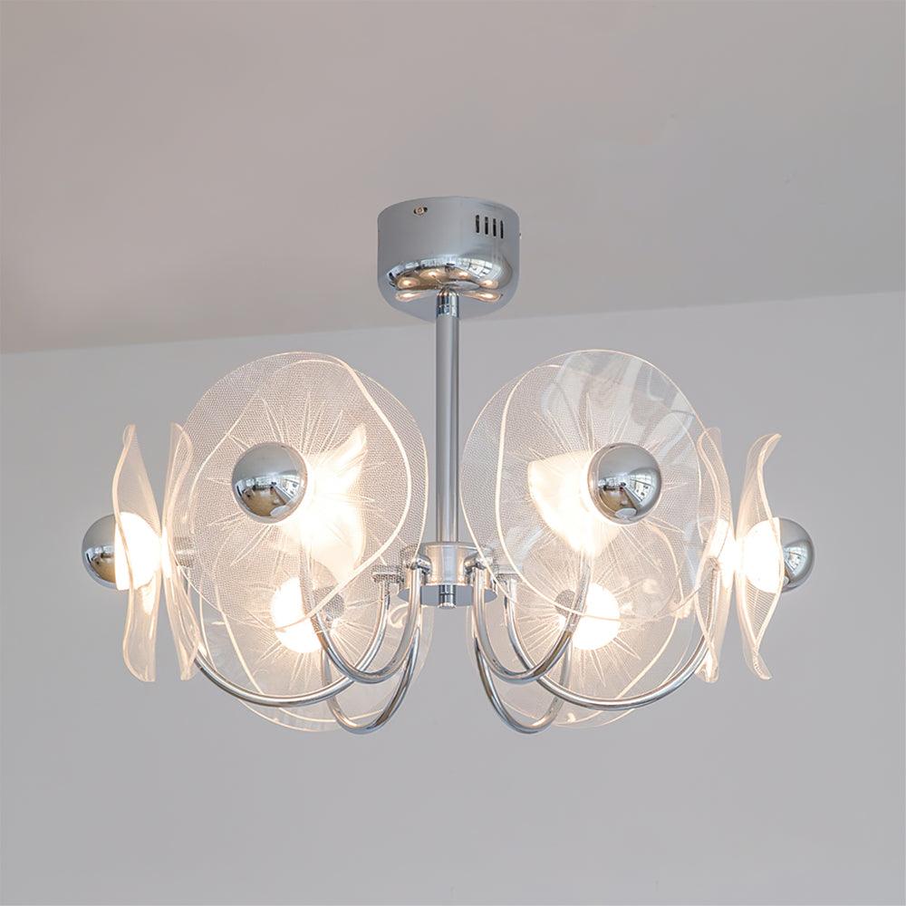 Lotus Lustre Chandelier Verre Courbé Élégant Moderne - Neutralighting