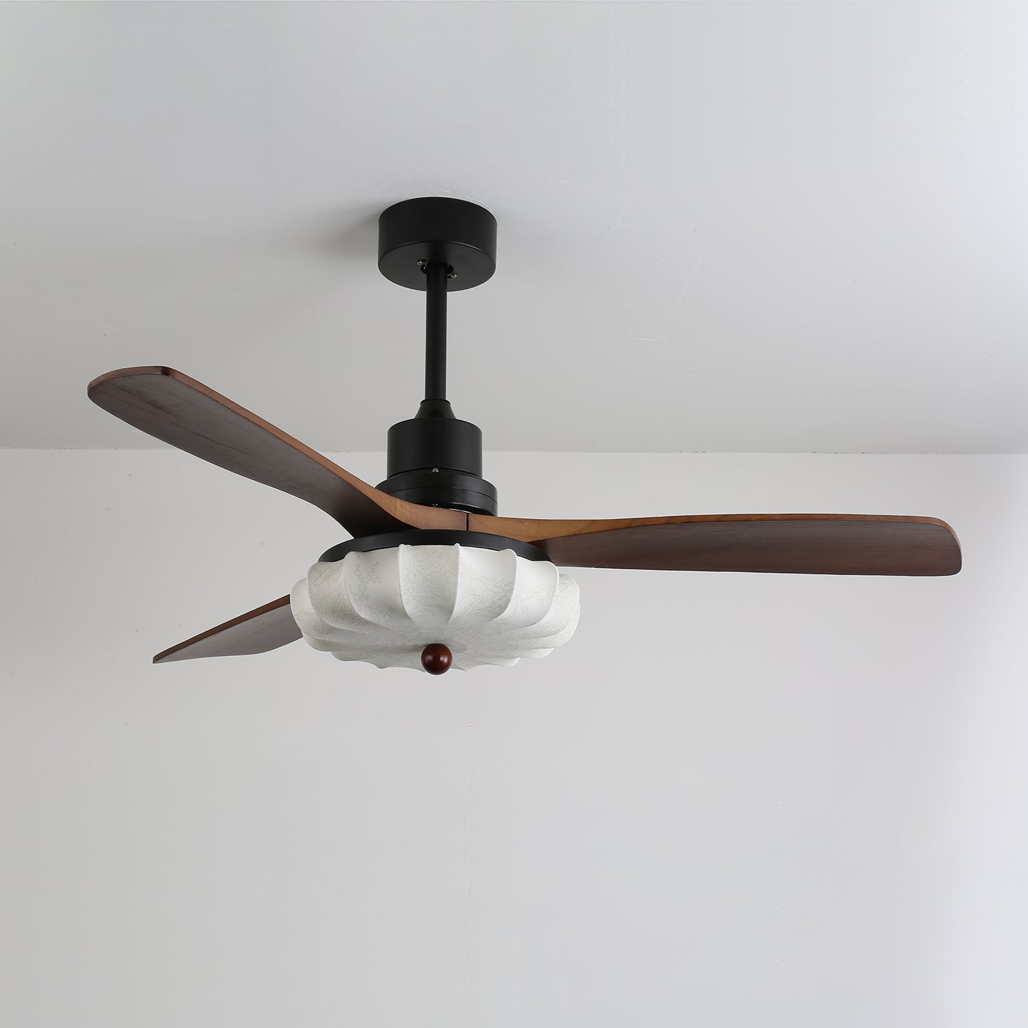 Ventra Plafonnier Ventilateur Vintage en Verre et Bois