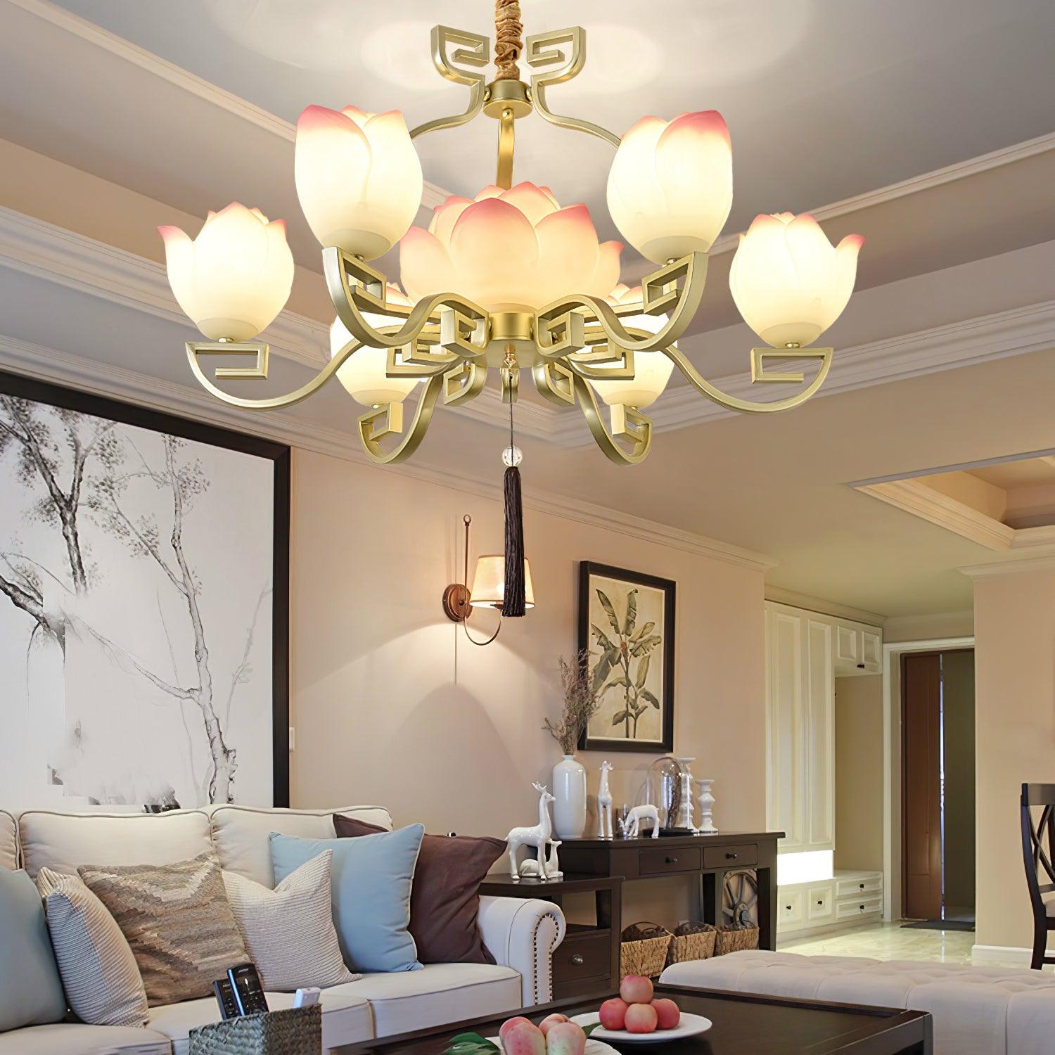 Lotus Lustre oriental en résine - Neutralighting