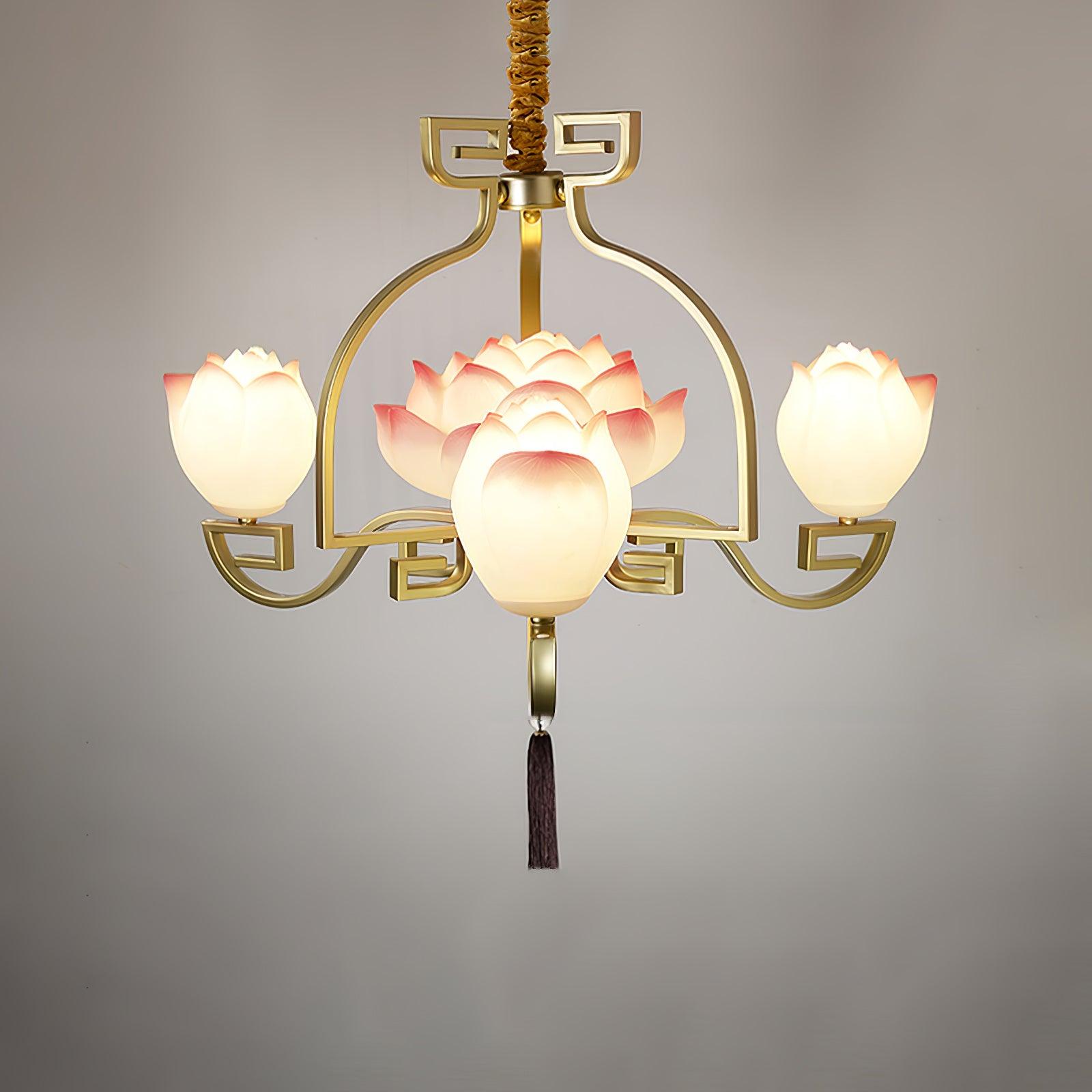 Lotus Lustre oriental en résine - Neutralighting