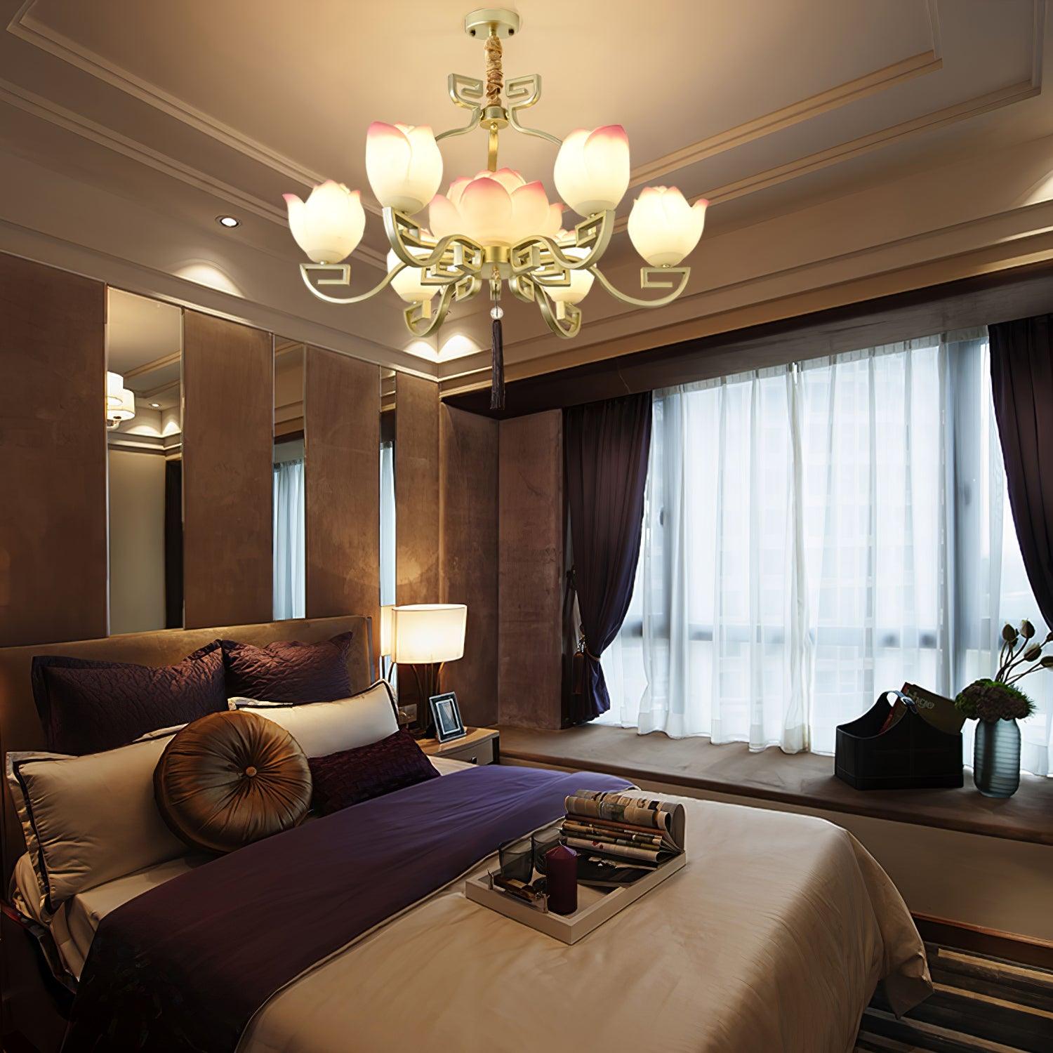 Lotus Lustre oriental en résine - Neutralighting