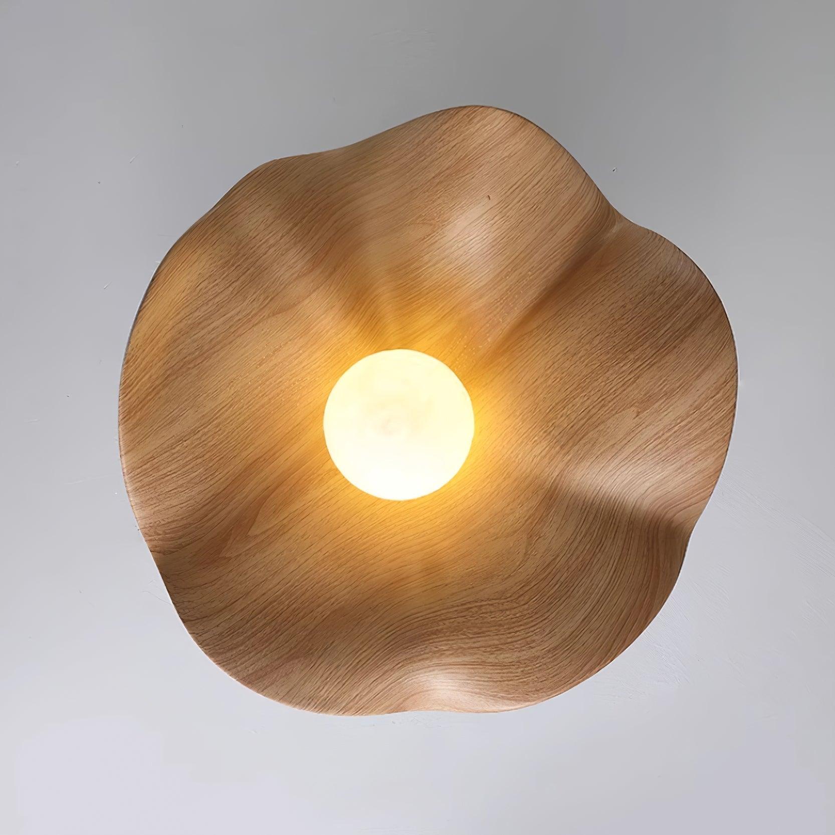 Solara Plafonnier Feuille de Lotus avec finition bois et blanc - Neutralighting