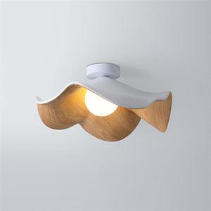 Solara Plafonnier Feuille de Lotus avec finition bois et blanc - Neutralighting