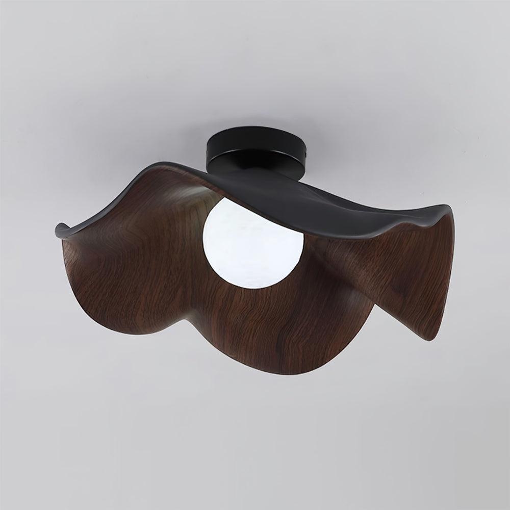 Solara Plafonnier Feuille de Lotus avec finition bois et blanc - Neutralighting