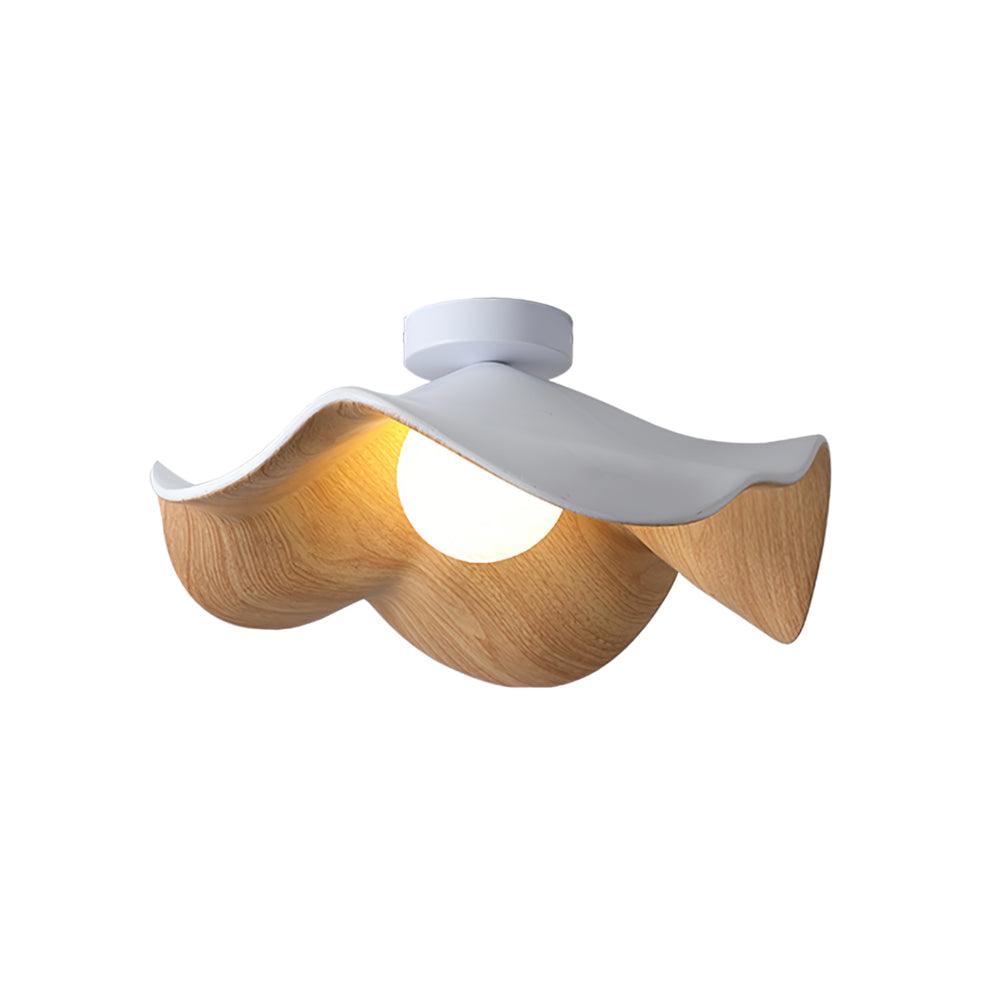 Solara Plafonnier Feuille de Lotus avec finition bois et blanc - Neutralighting