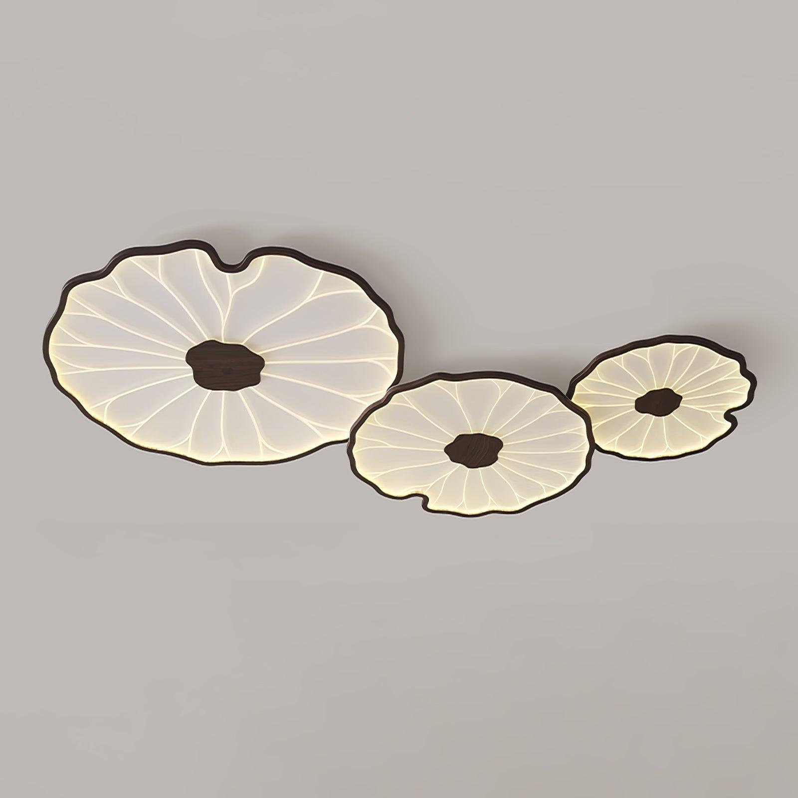 Solara Plafonnier Feuille de Lotus avec Finition Bois - Neutralighting