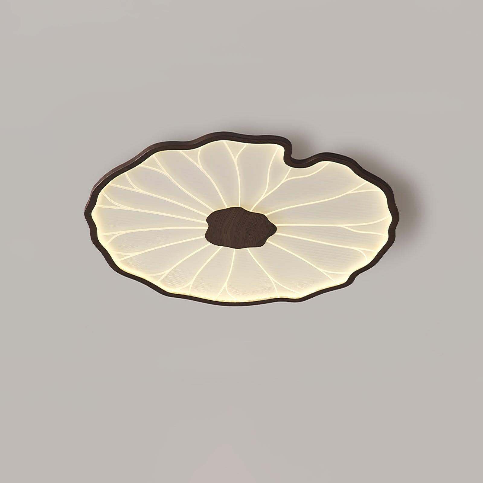 Solara Plafonnier Feuille de Lotus avec Finition Bois - Neutralighting