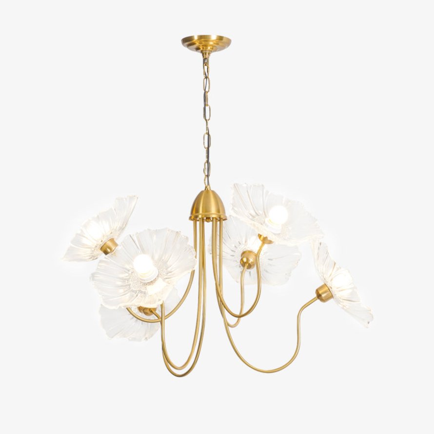 Lustra Chandelier Feuille de Lotus en Verre - Neutralighting