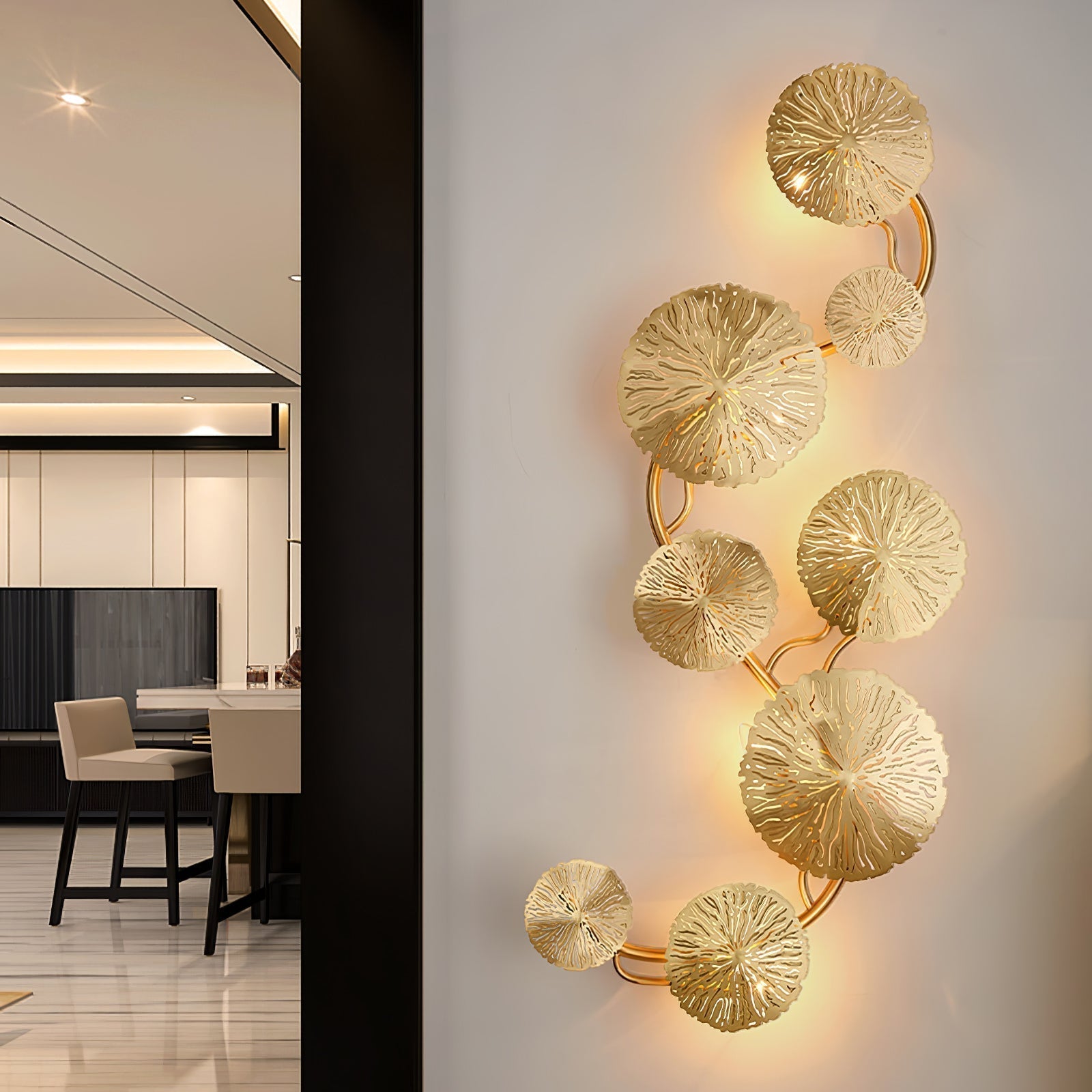 Lustra Applique Murale Feuille De Lotus En Laiton - Neutralighting
