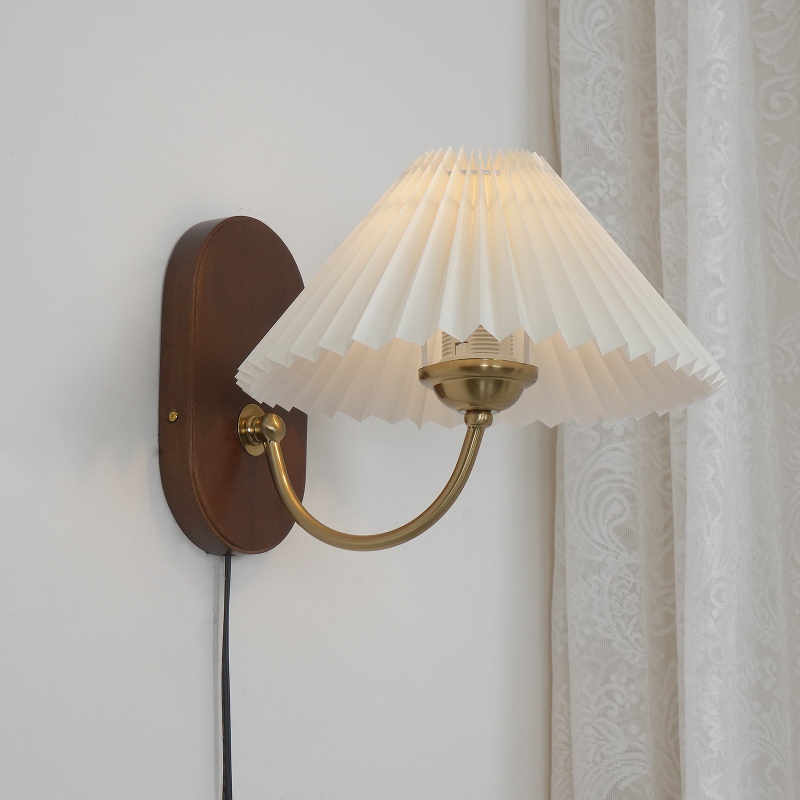 Auburn Fabric Plug In Wall Lamp - Neutralighting