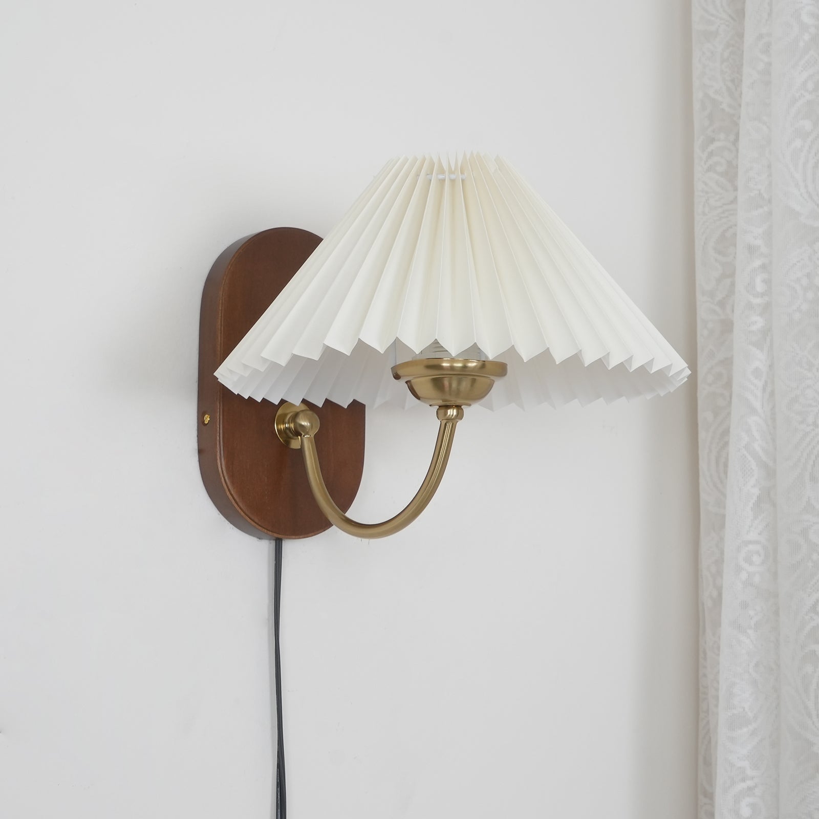 Auburn Fabric Plug In Wall Lamp - Neutralighting
