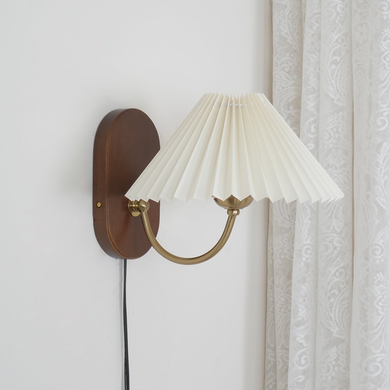 Auburn Fabric Plug In Wall Lamp - Neutralighting
