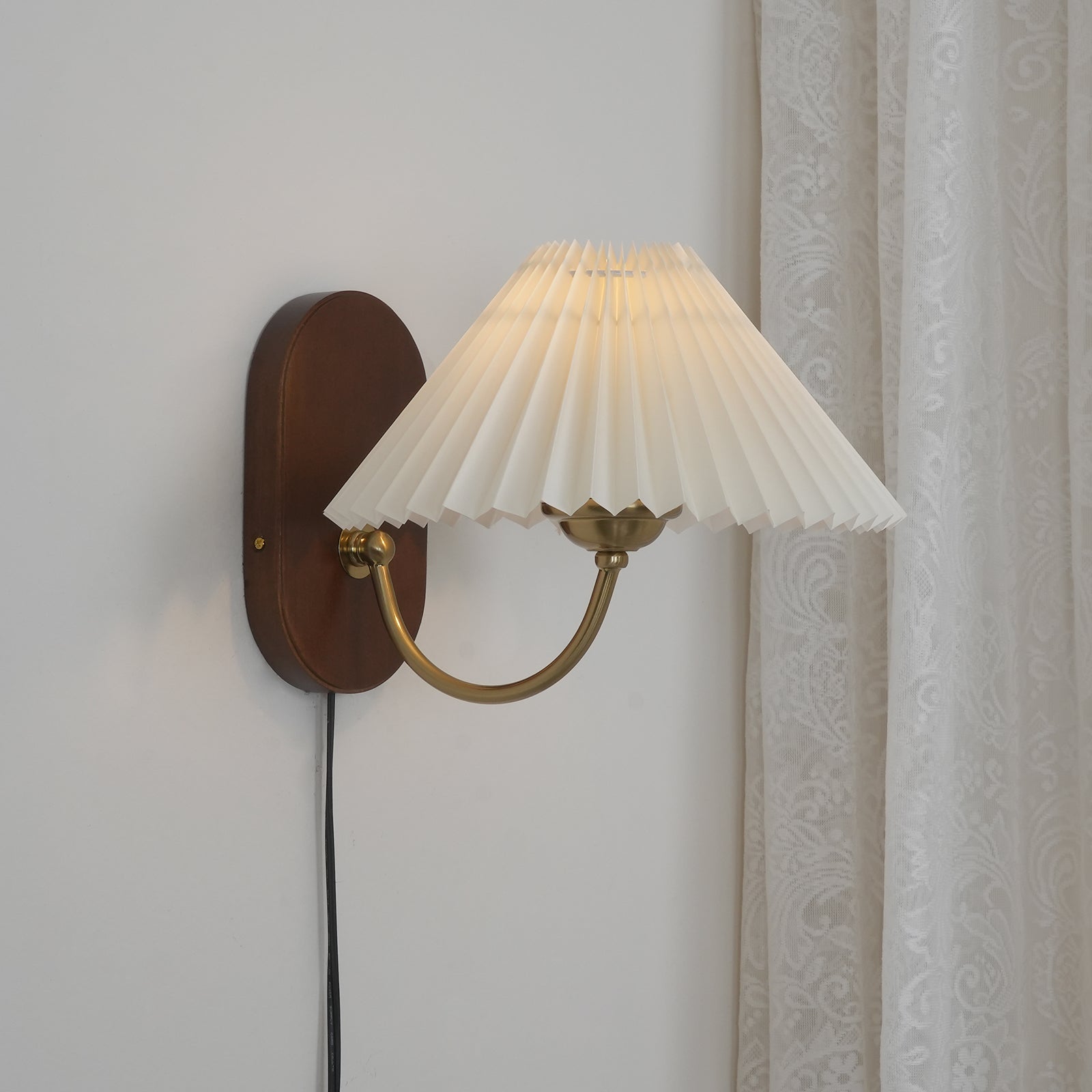 Auburn Fabric Plug In Wall Lamp - Neutralighting