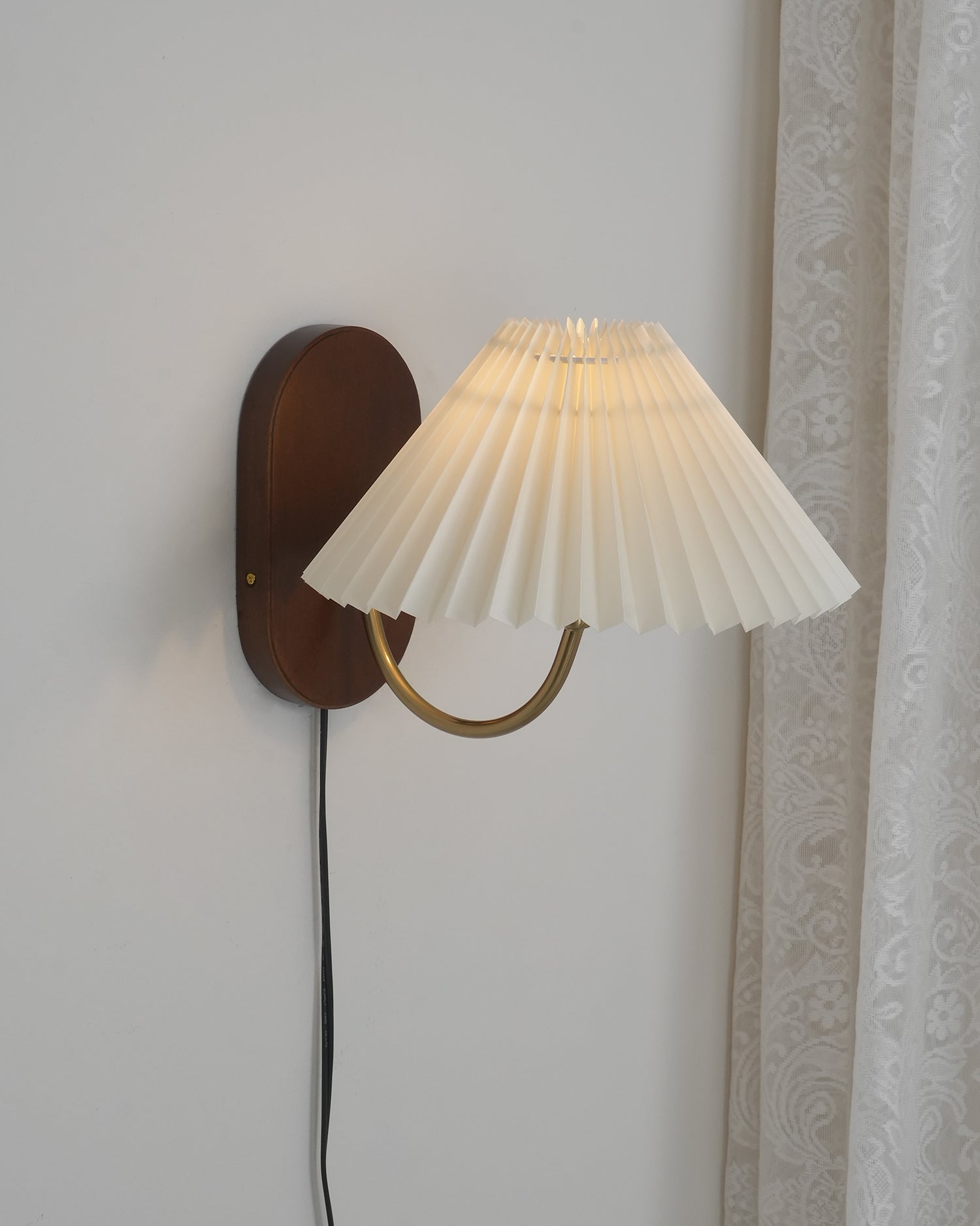 Auburn Fabric Plug In Wall Lamp - Neutralighting