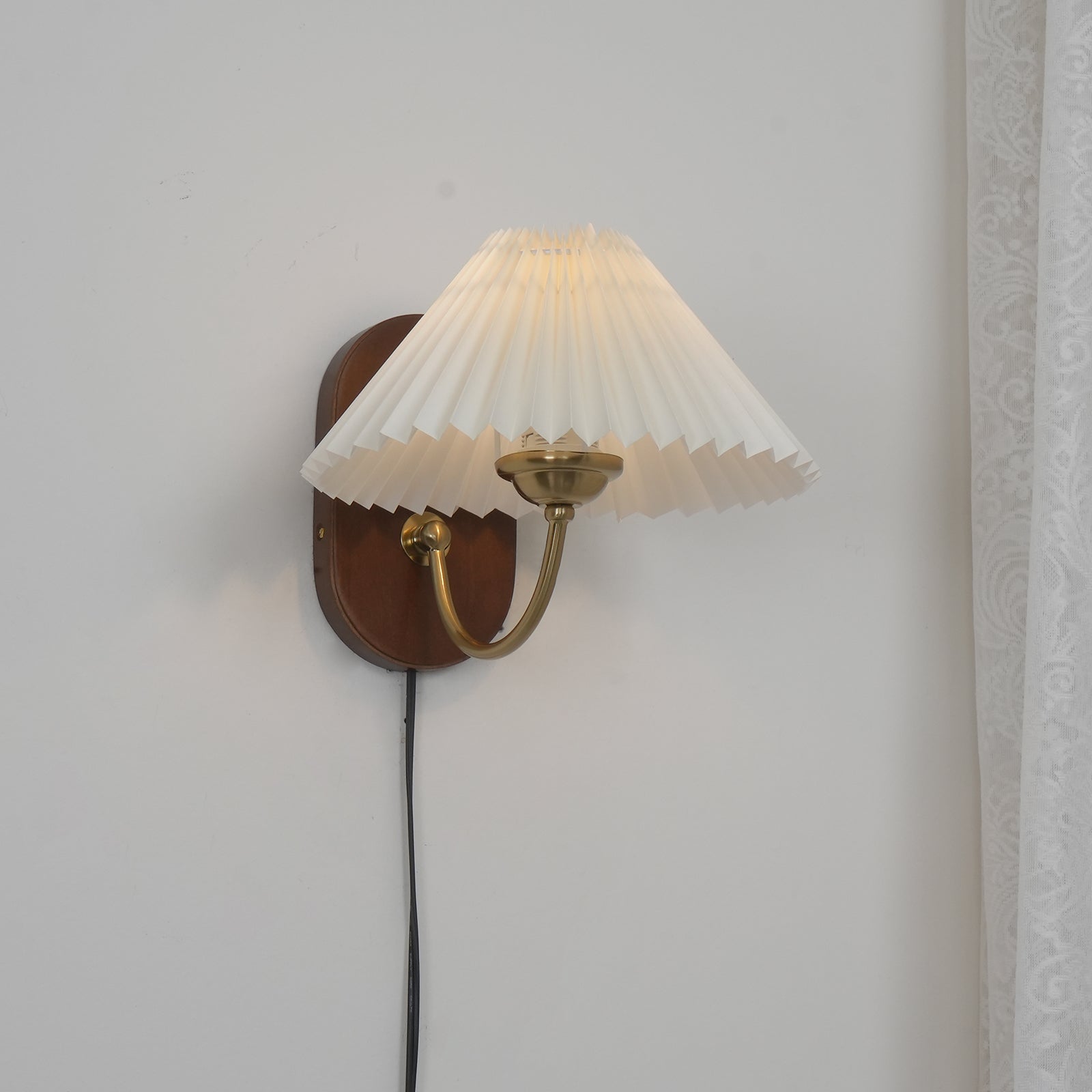 Auburn Fabric Plug In Wall Lamp - Neutralighting
