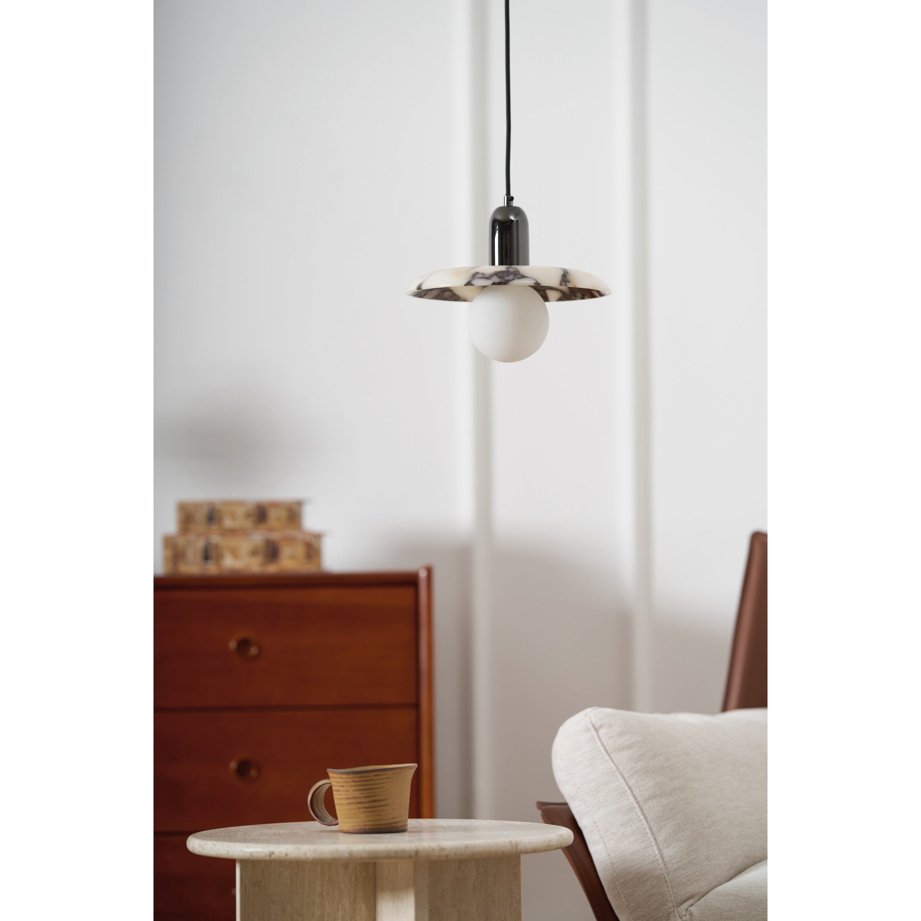 Ulcaran Modern Minimalist Marble Metal Pendant Lamp - Lamp Copper