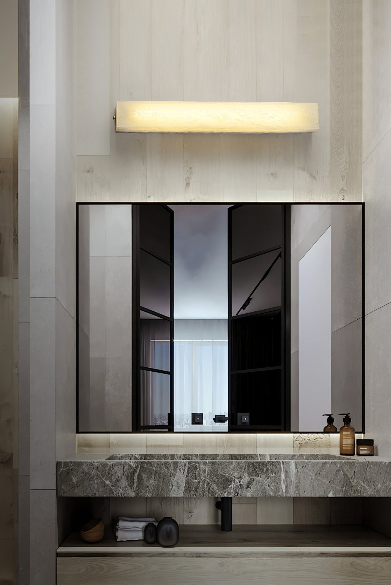 Irina Cylindrique Albâtre Luminaire Mural - Neutralighting