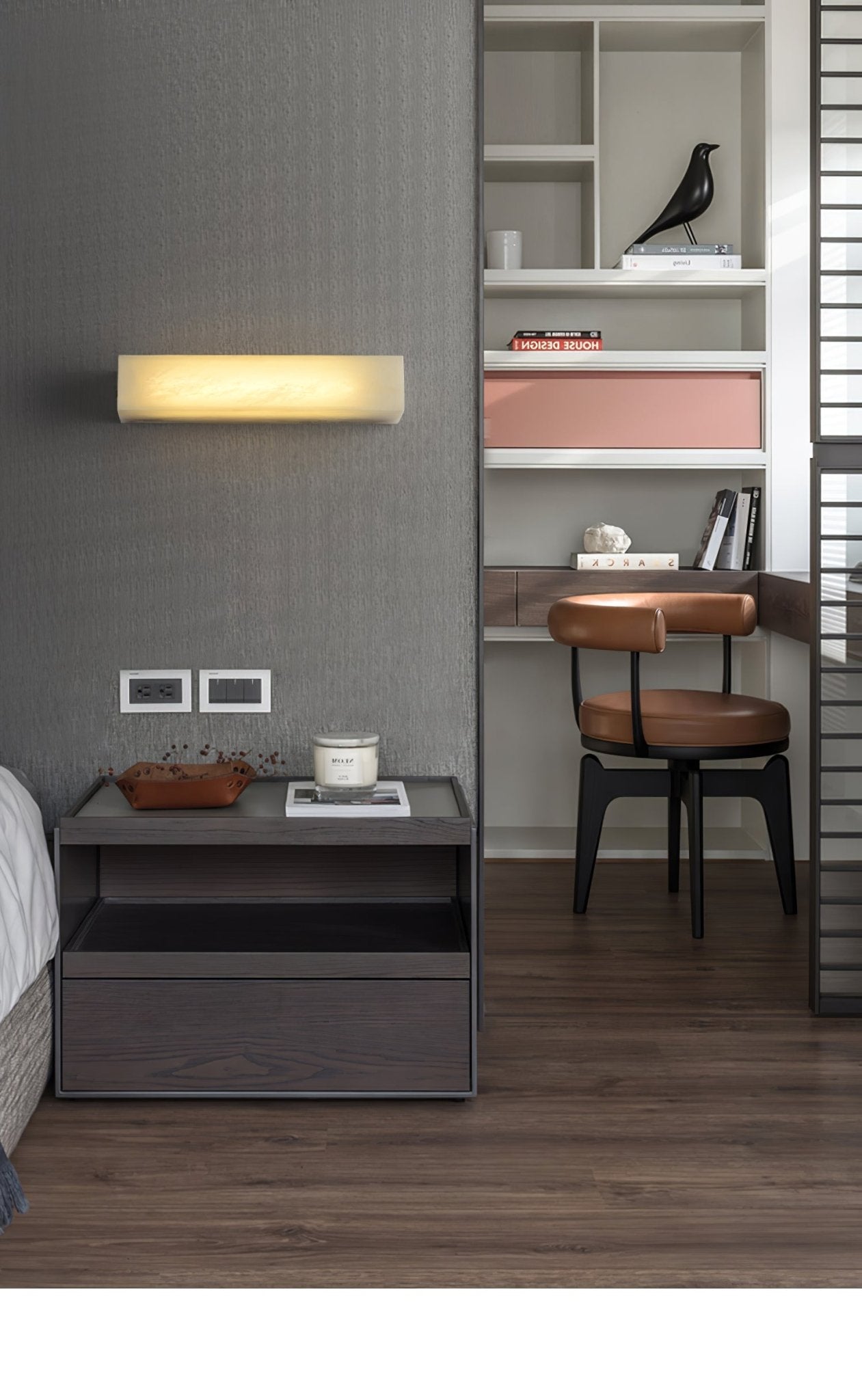 Irina Cylindrique Albâtre Luminaire Mural - Neutralighting
