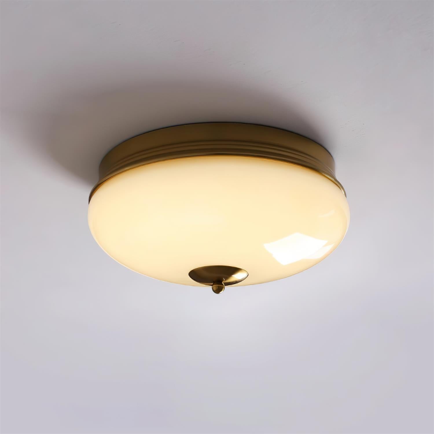 Ludo Plafonnier Laité Verre Laiton Accent Classique - Neutralighting