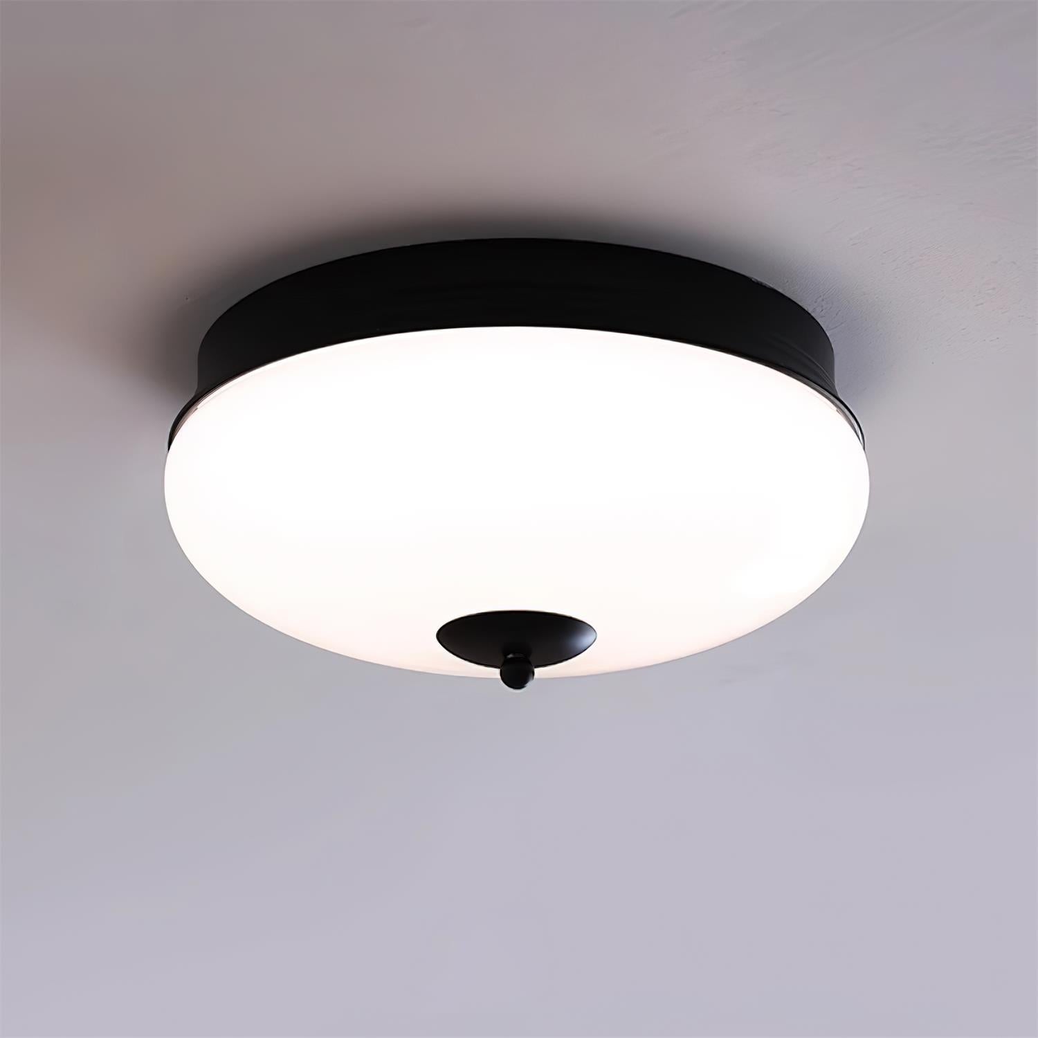Ludo Plafonnier Laité Verre Laiton Accent Classique - Neutralighting