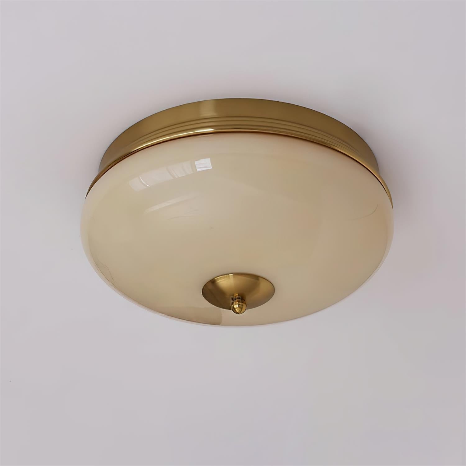 Ludo Plafonnier Laité Verre Laiton Accent Classique - Neutralighting