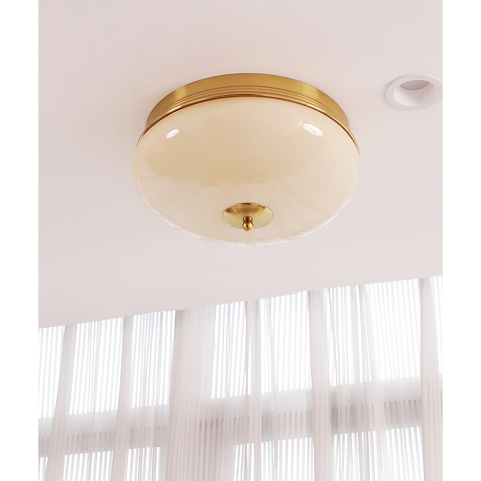 Vatalisra Lampe de Plafond Ronde Métal Verre Minimaliste Moderne - Neutralighting