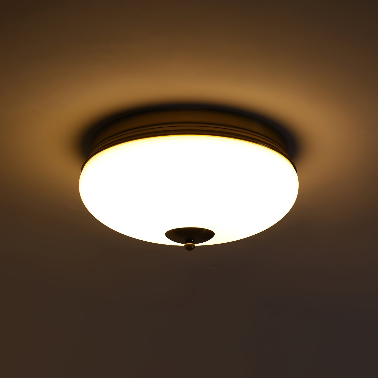 Ludo Plafonnier Laité Verre Laiton Accent Classique - Neutralighting