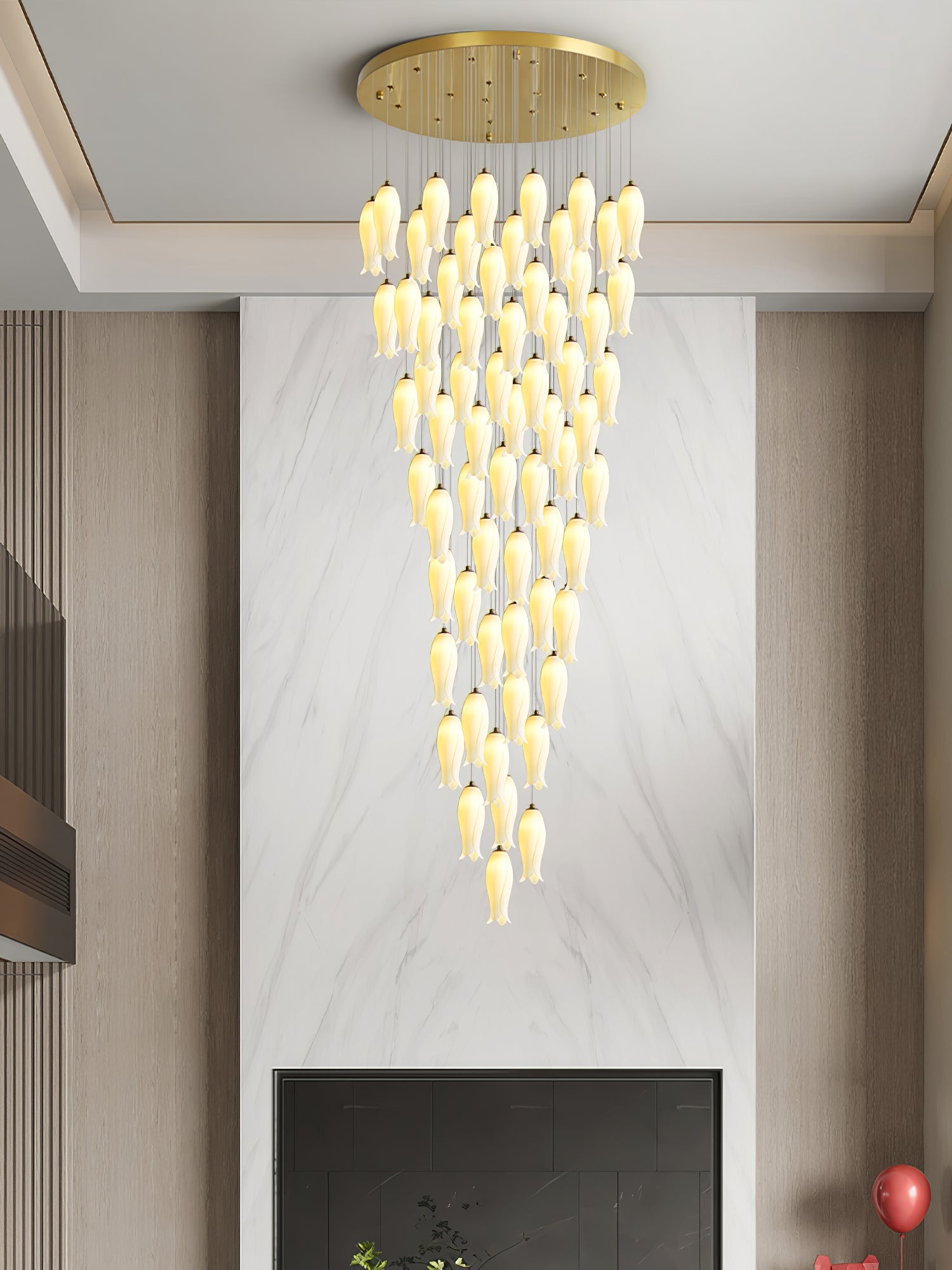 Sylirion Chandelier en Albâtre et Laiton - Neutralighting