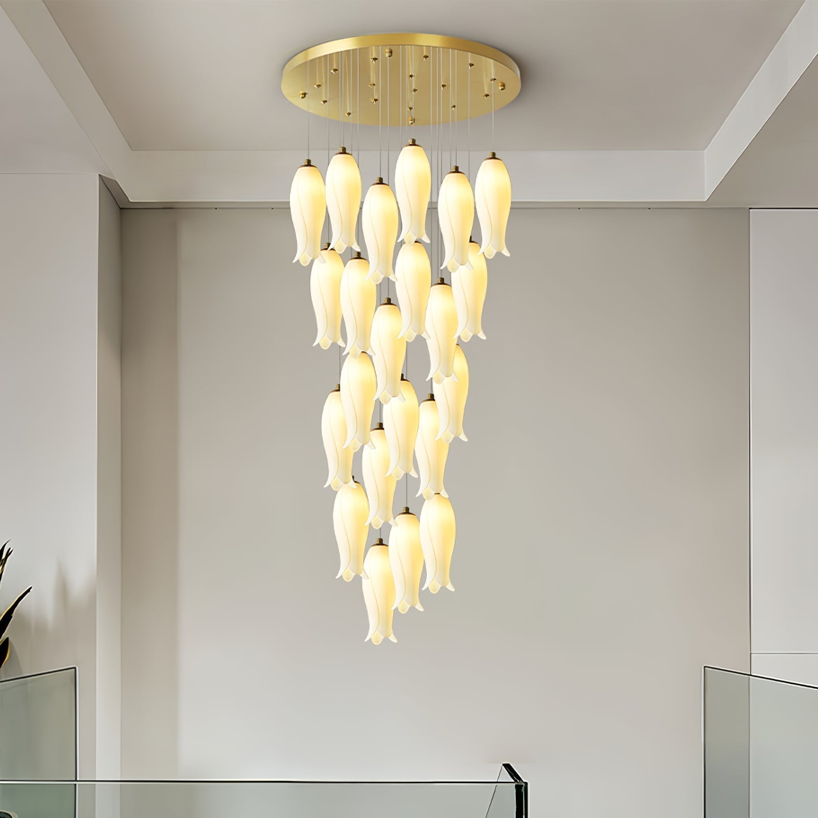 Sylirion Chandelier en Albâtre et Laiton - Neutralighting