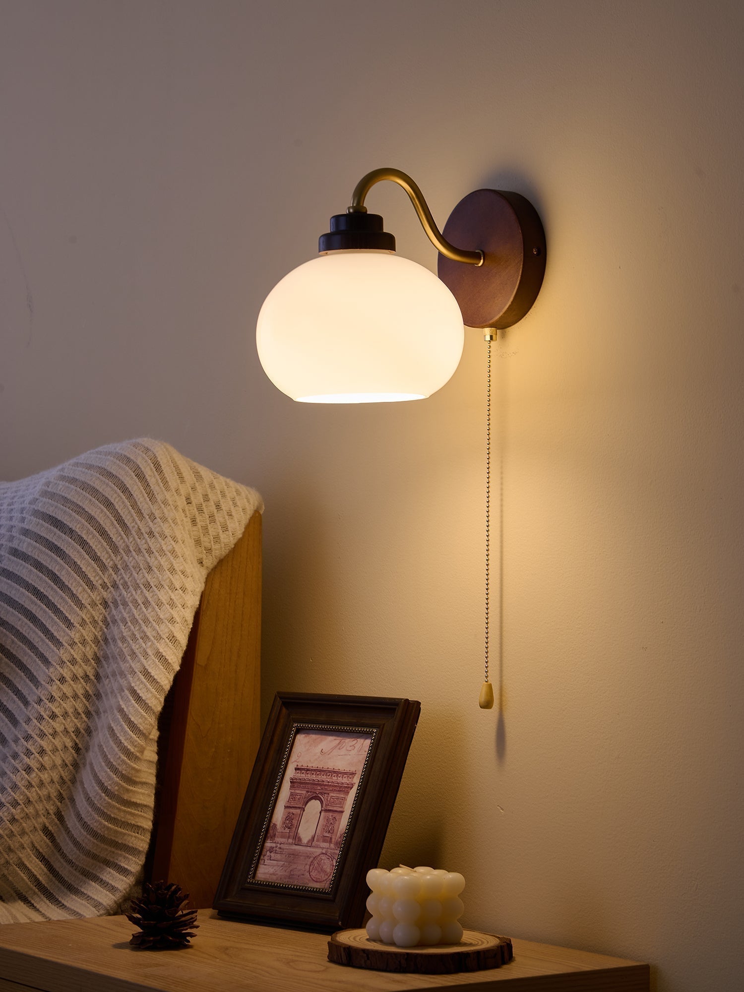 Bobble Applique Murale en Verre et Bois Premium - Neutralighting