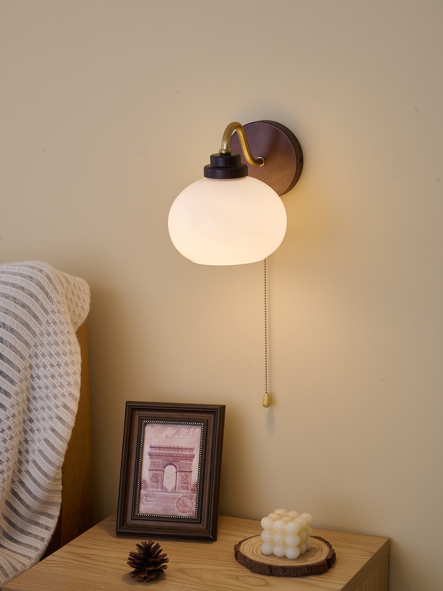 Bobble Applique Murale en Verre et Bois Premium - Neutralighting