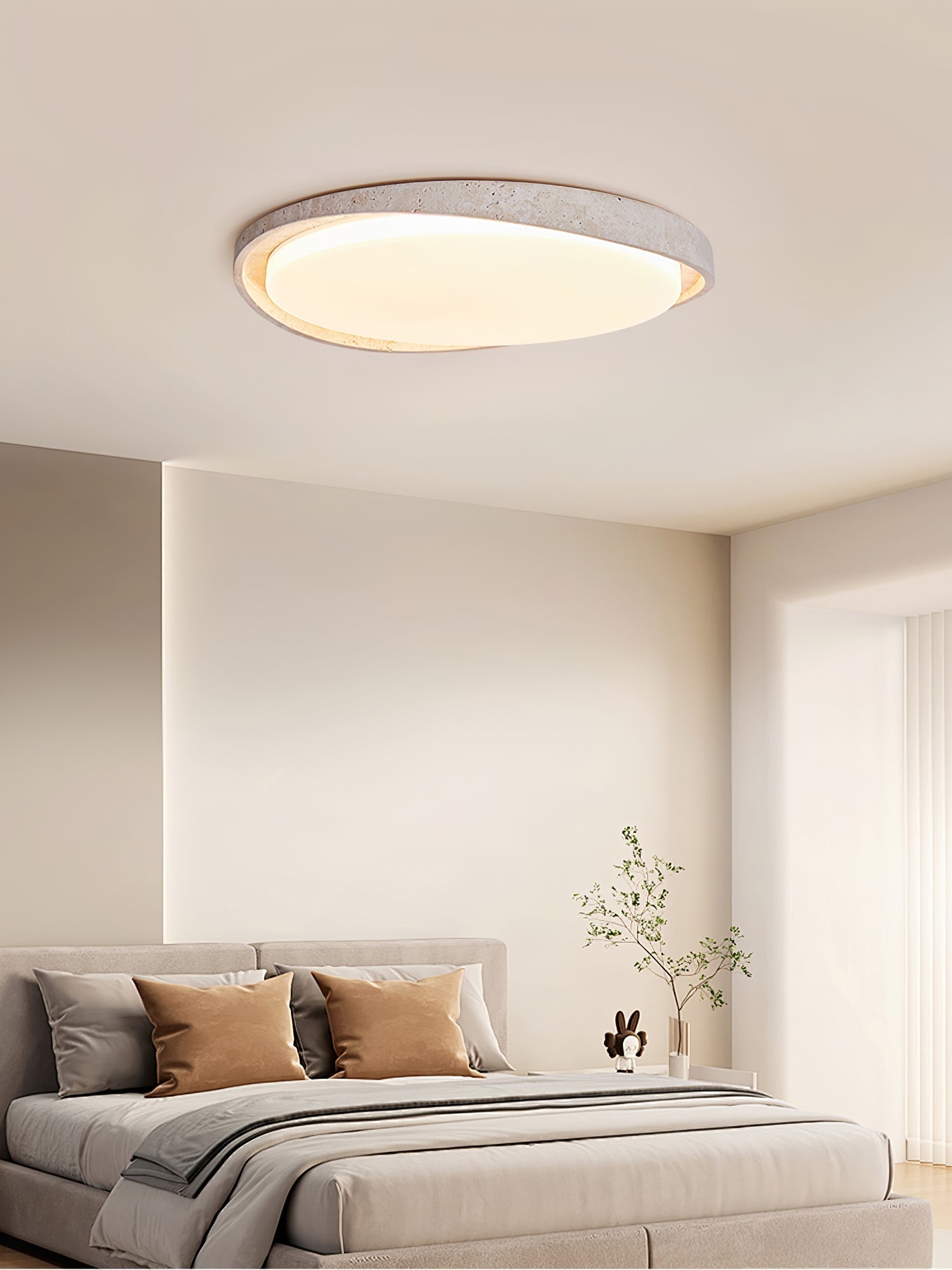 Vanoren Lampe Plafonnier à Cadre Ovale en Travertin - Neutralighting