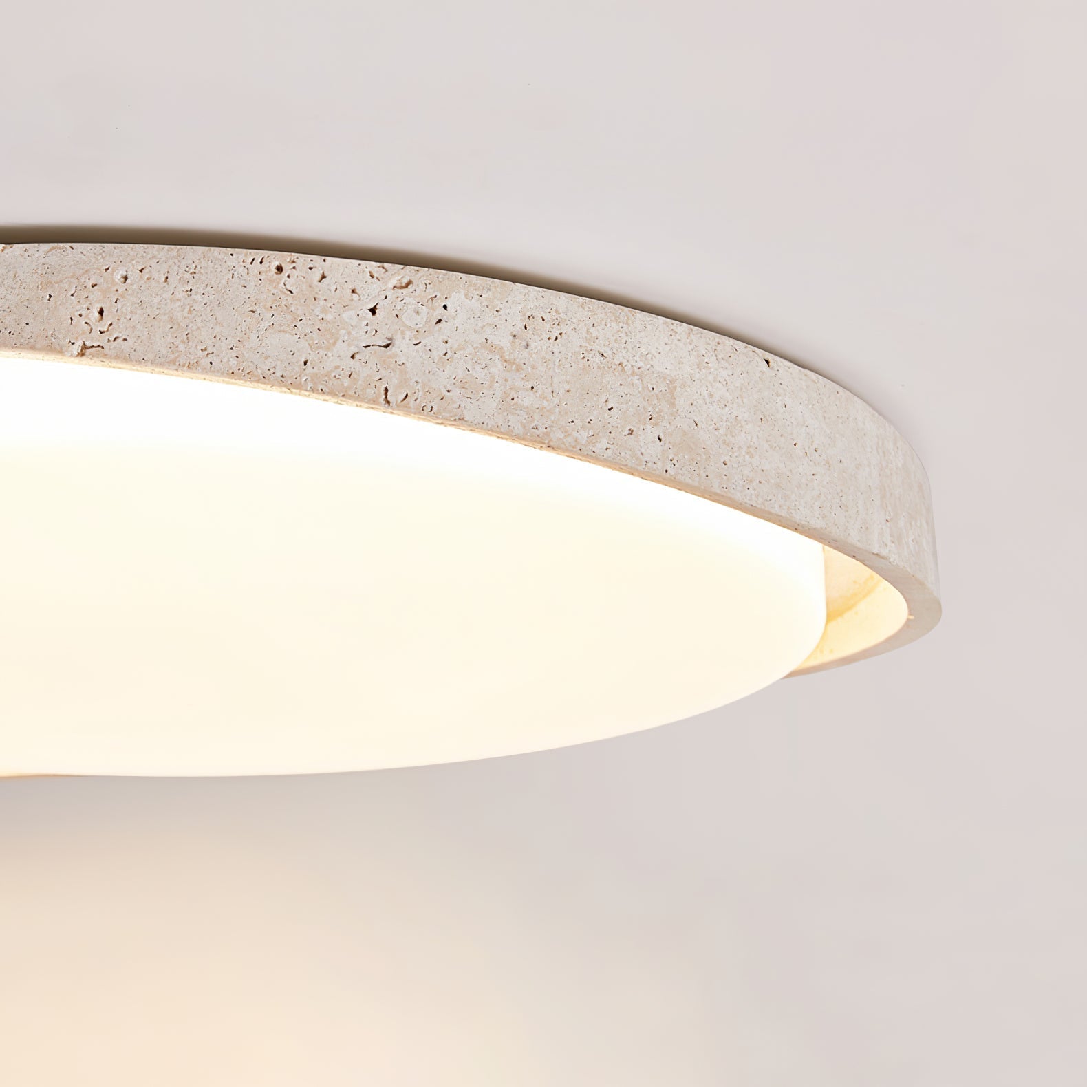 Vanoren Lampe Plafonnier à Cadre Ovale en Travertin - Neutralighting