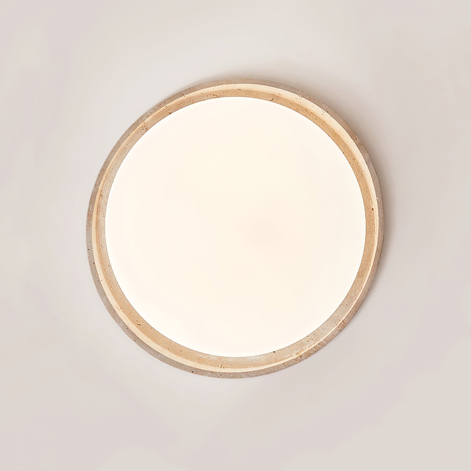 Vanoren Lampe Plafonnier à Cadre Ovale en Travertin - Neutralighting