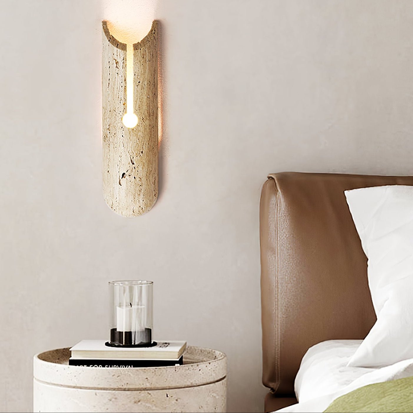 Elraeila Applique Murale Rustique en Travertin - Neutralighting