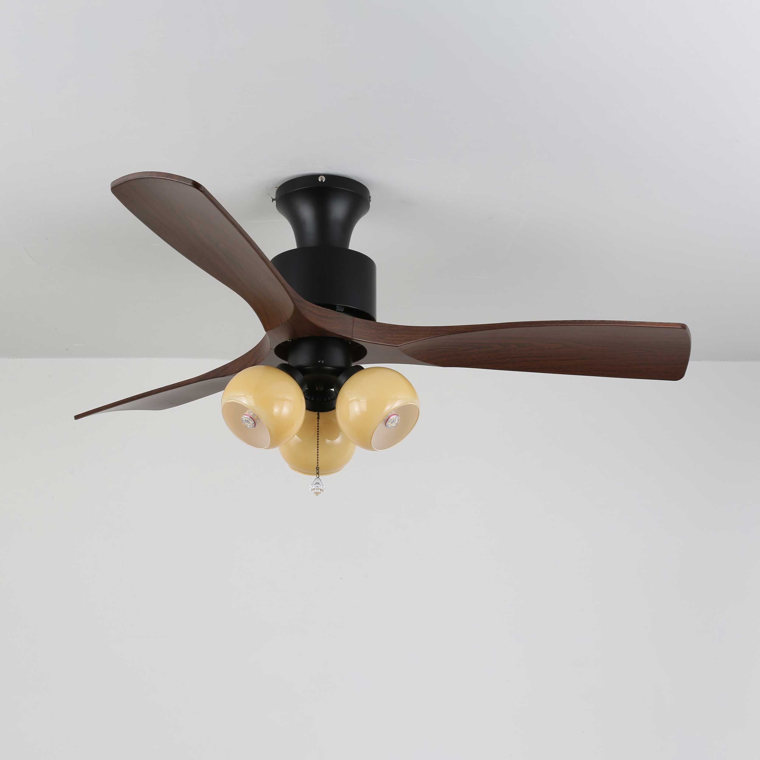 Aperçu du produit Plafonnier ventilateur Gwen en verre vintage