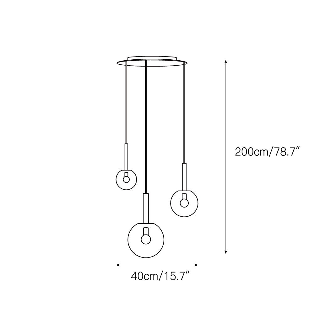 Vetheel Suspension Métal Verre Nuage Traditionnel - Neutralighting