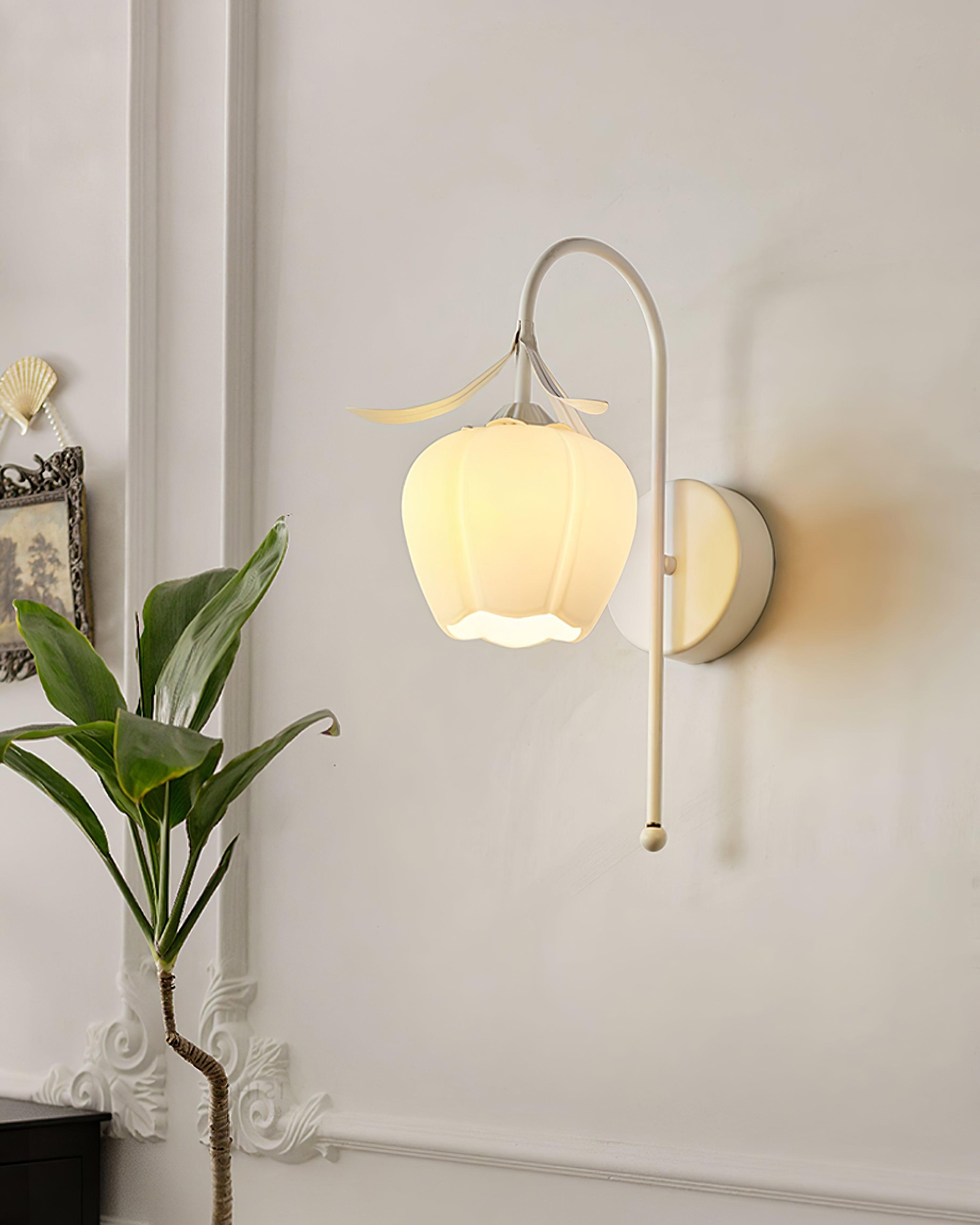 Luna Applique Murale Fleur en Verre Naturel - Neutralighting