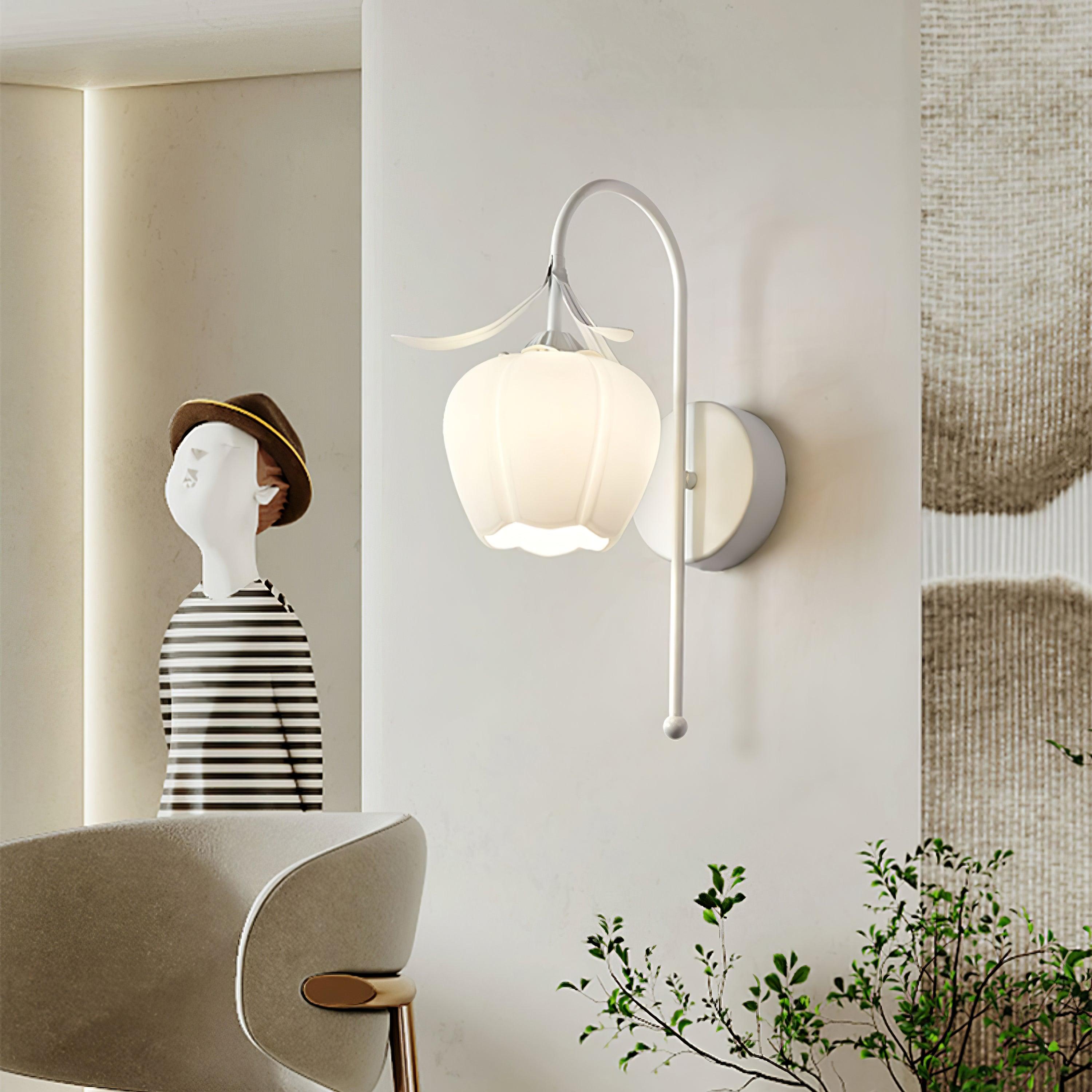 Luna Applique Murale Fleur en Verre Naturel - Neutralighting