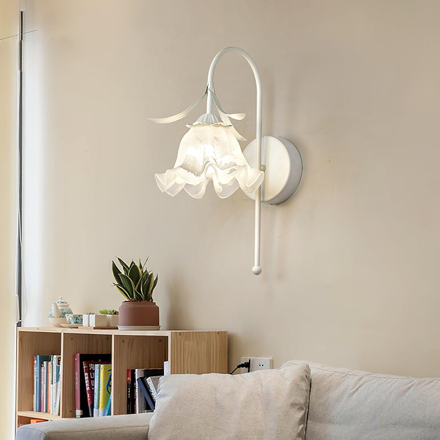 Luna Applique Murale Fleur en Verre Naturel - Neutralighting