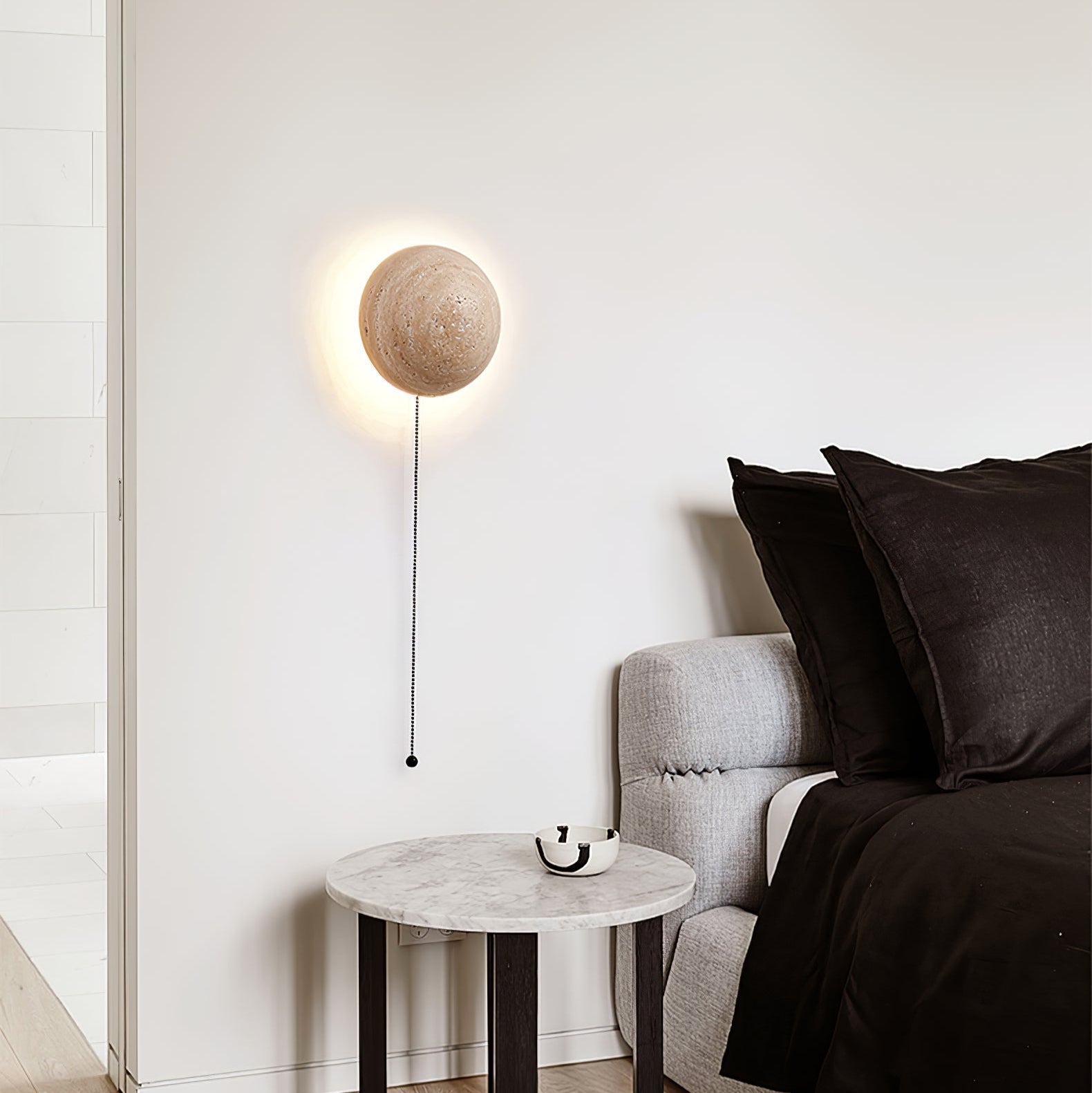 Nyvarion Applique Murale Minimaliste en Travertin - Neutralighting
