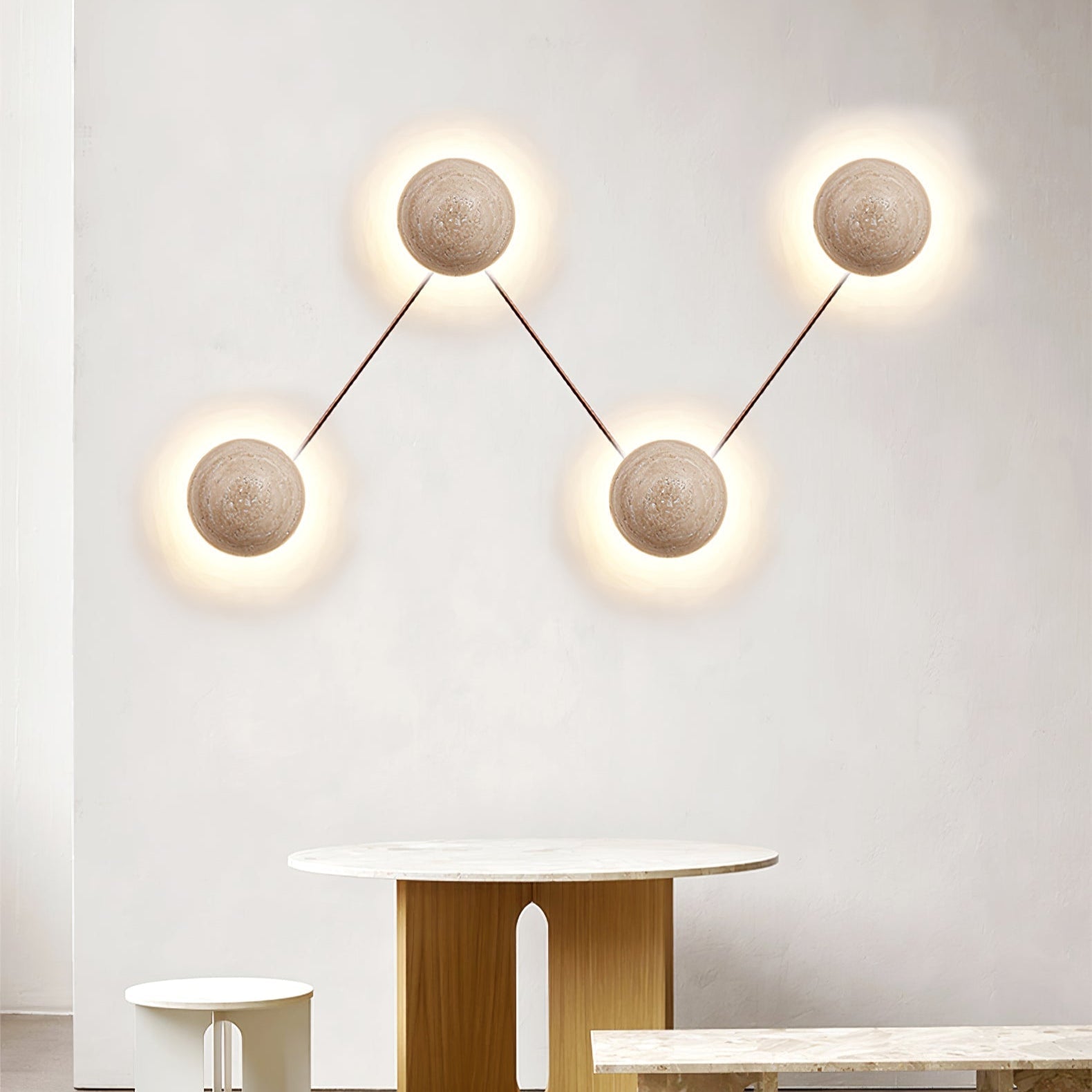 Nyvarion Applique Murale Minimaliste en Travertin - Neutralighting